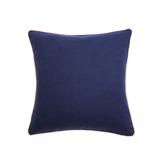 Plain Linen Cushion in Dusty Navy/Pink 50cm x 50cm