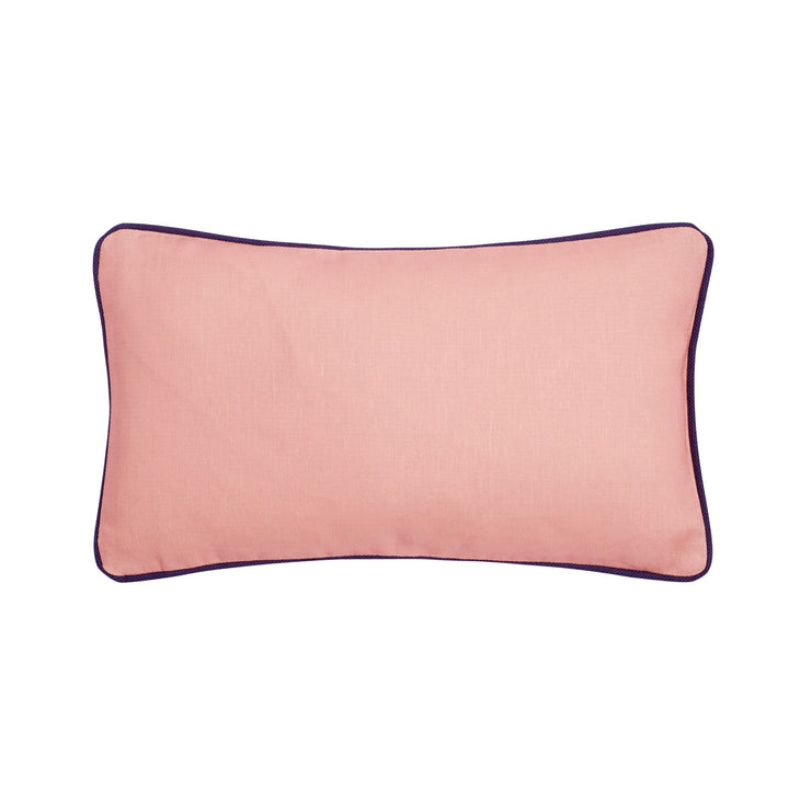 Ulster Weavers Plain Linen Cushion - Hillsborough Floral (50cm x 30cm, Dusty Pink/Navy) - Filled Cushion - Ulster Weavers