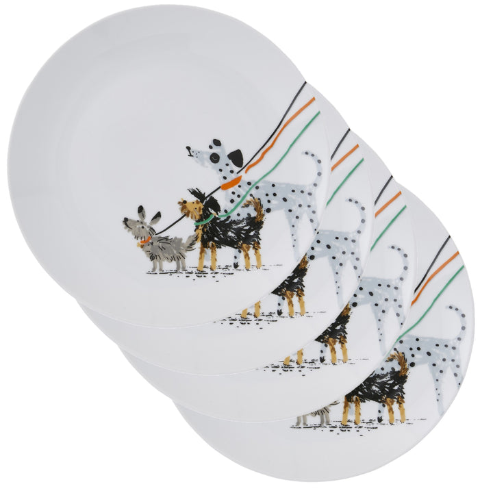 Ulster Weavers Dog Days Side Plate - Porcelain - 4 Pack One Size in White