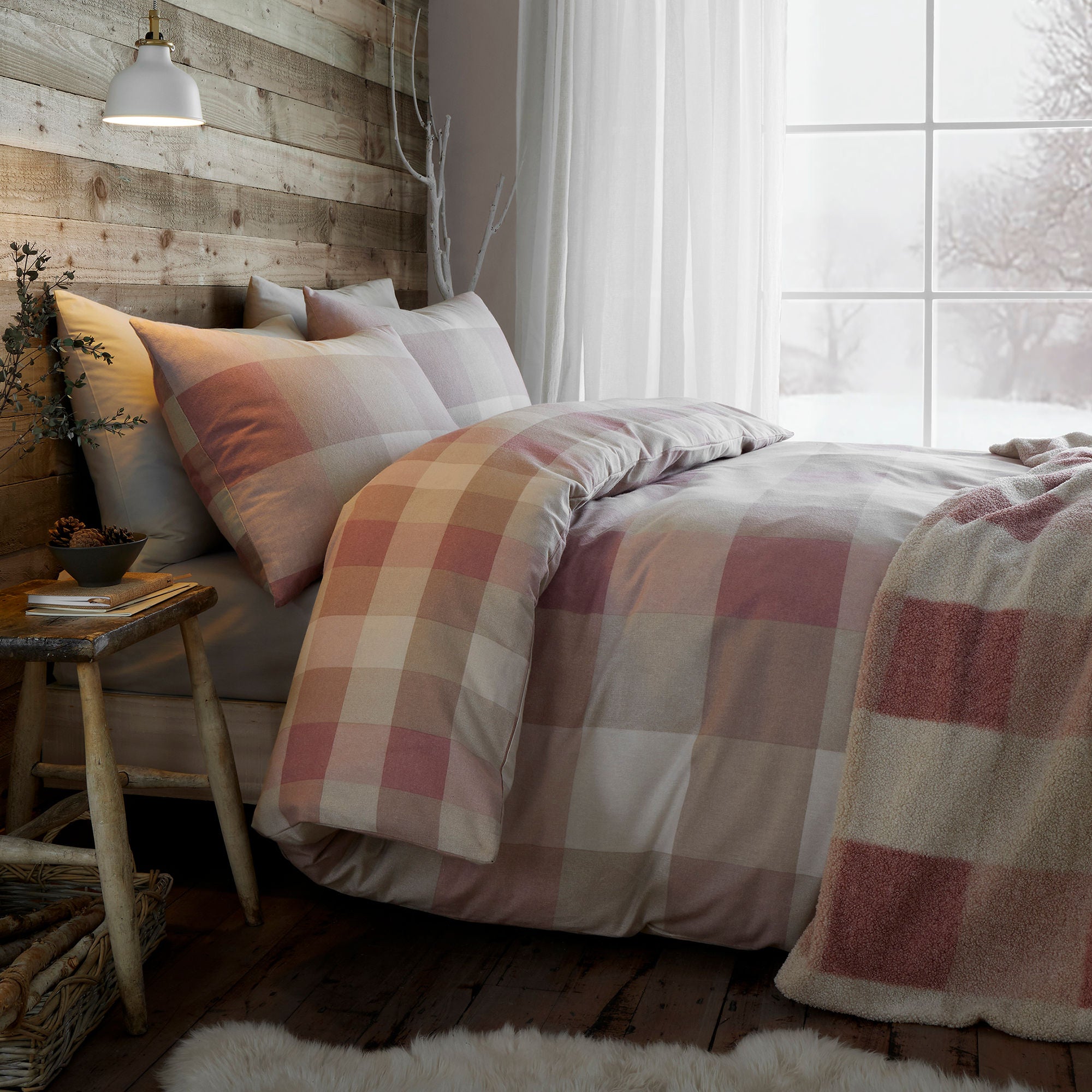 Ashford Check Throw in Natural 150 x 200cm - Throw - Appletree