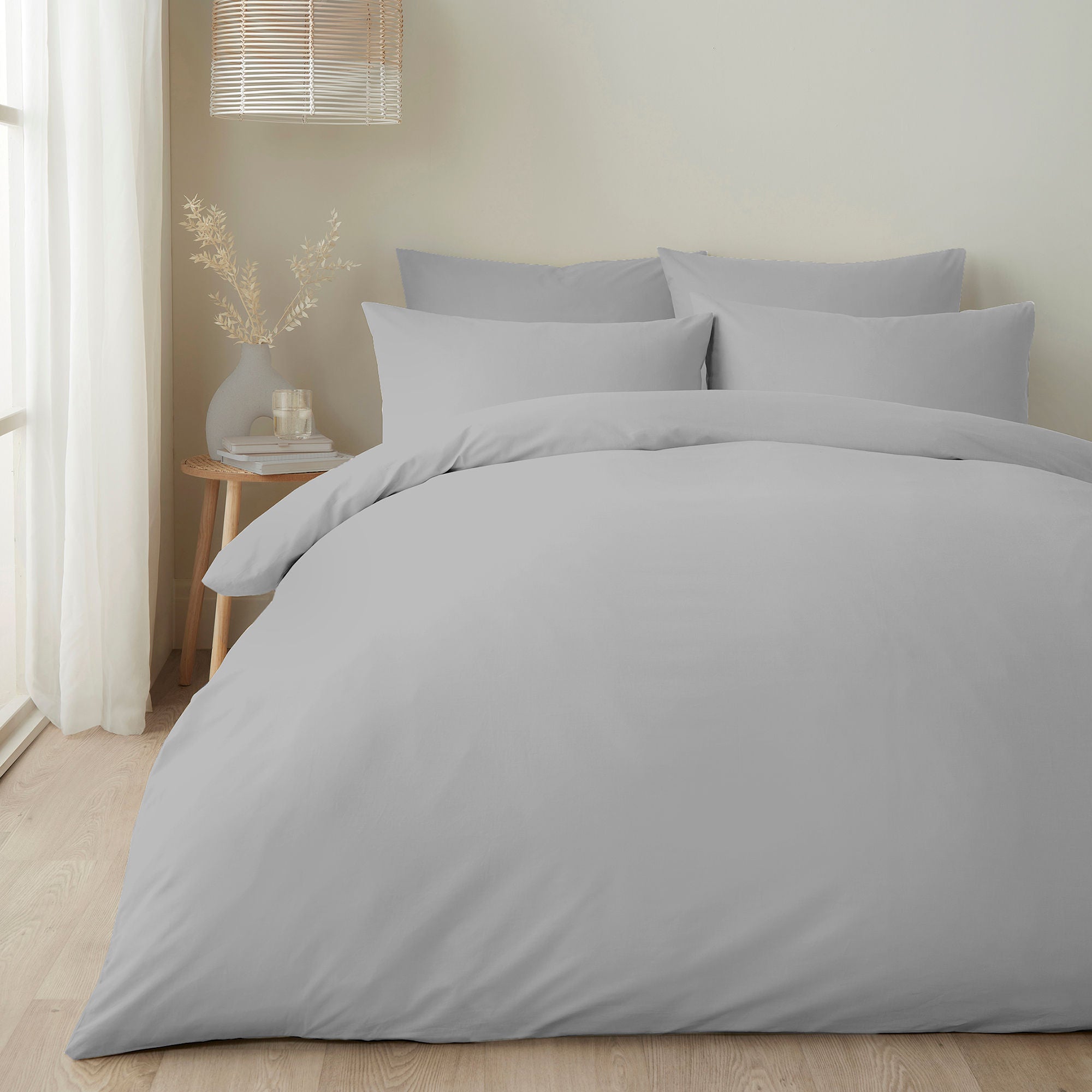 Appletree Pure Cotton Duvet Cover Set by Appletree Style in Silver - Duvet Cover Set - Appletree Style