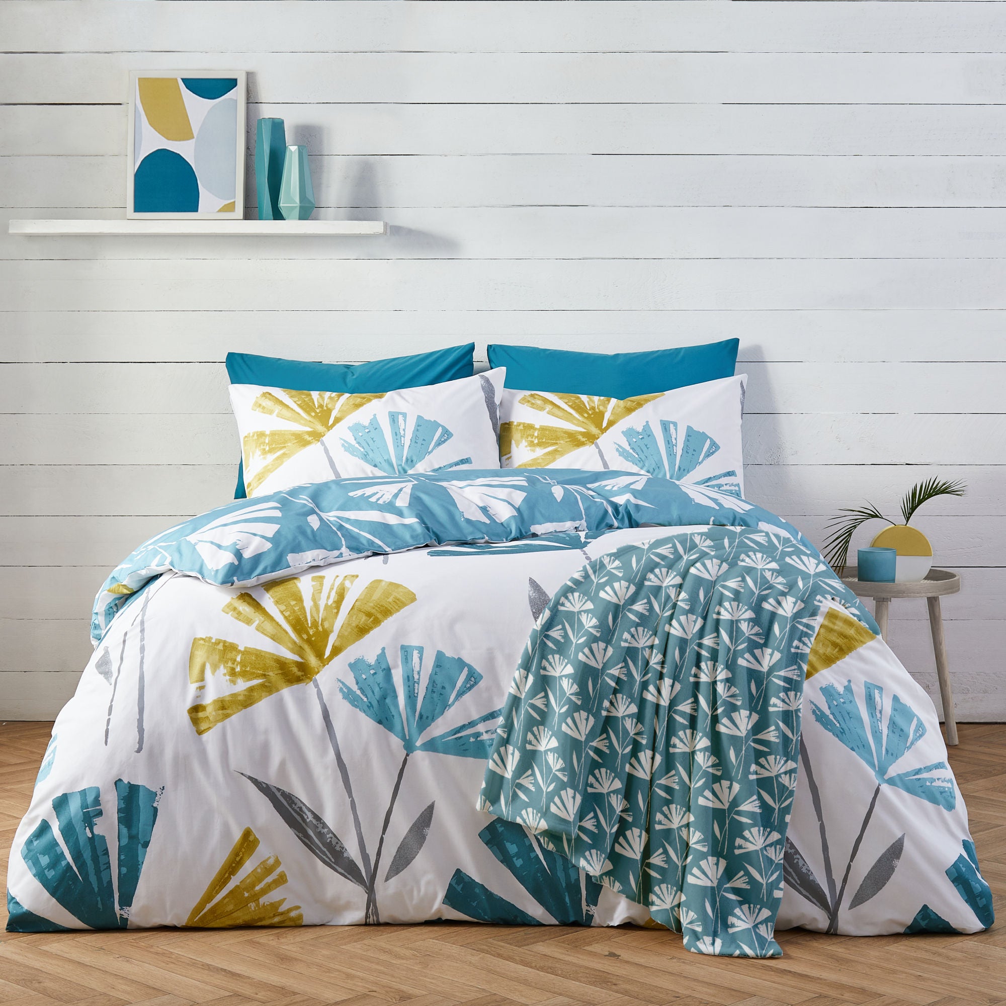 Alma Duvet Cover Set by Fusion in Teal - Duvet Cover Set - Fusion