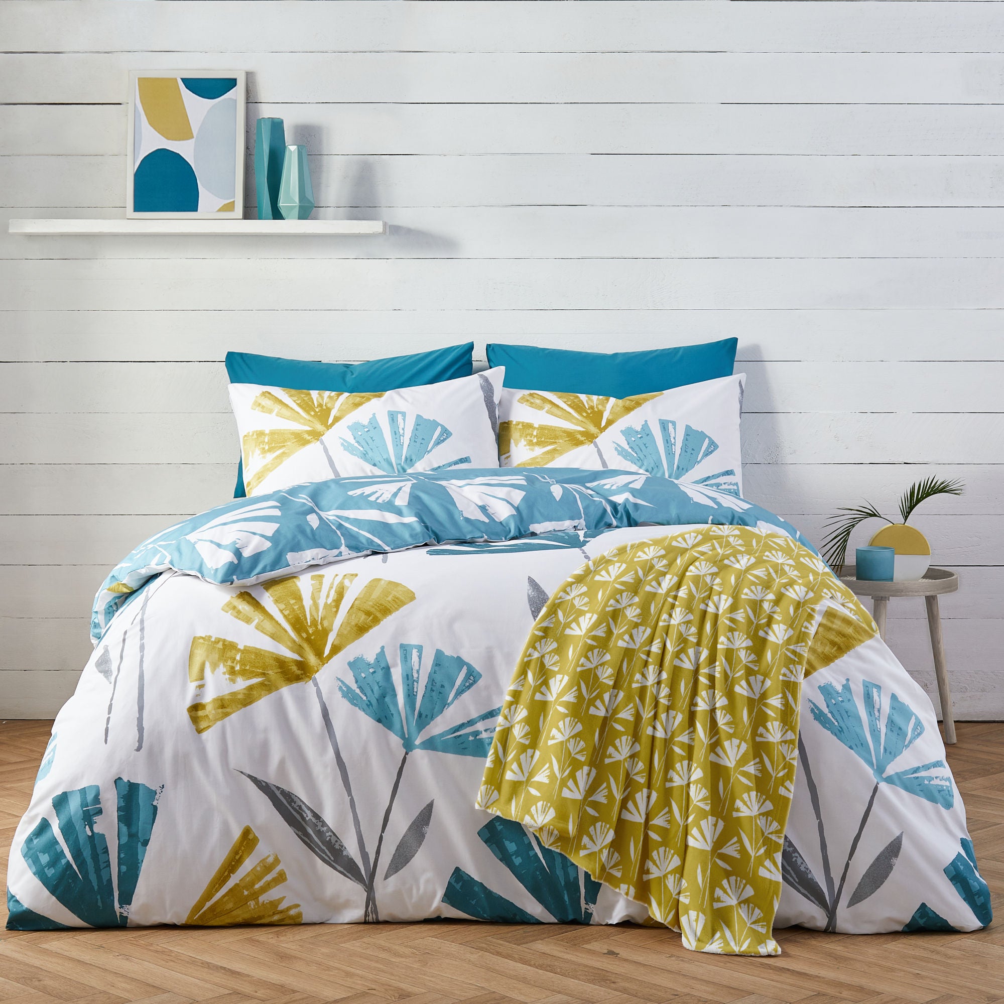 Alma Duvet Cover Set by Fusion in Teal - Duvet Cover Set - Fusion