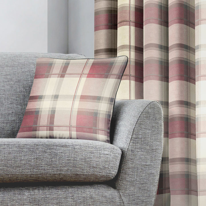 Balmoral Check Cushion by Fusion in Blush 43 x 43cm - Cushion - Fusion