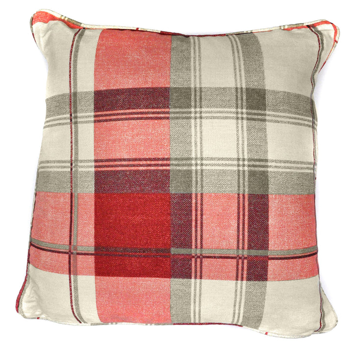 Balmoral Check Cushion by Fusion in Ruby 43 x 43cm - Cushion - Fusion