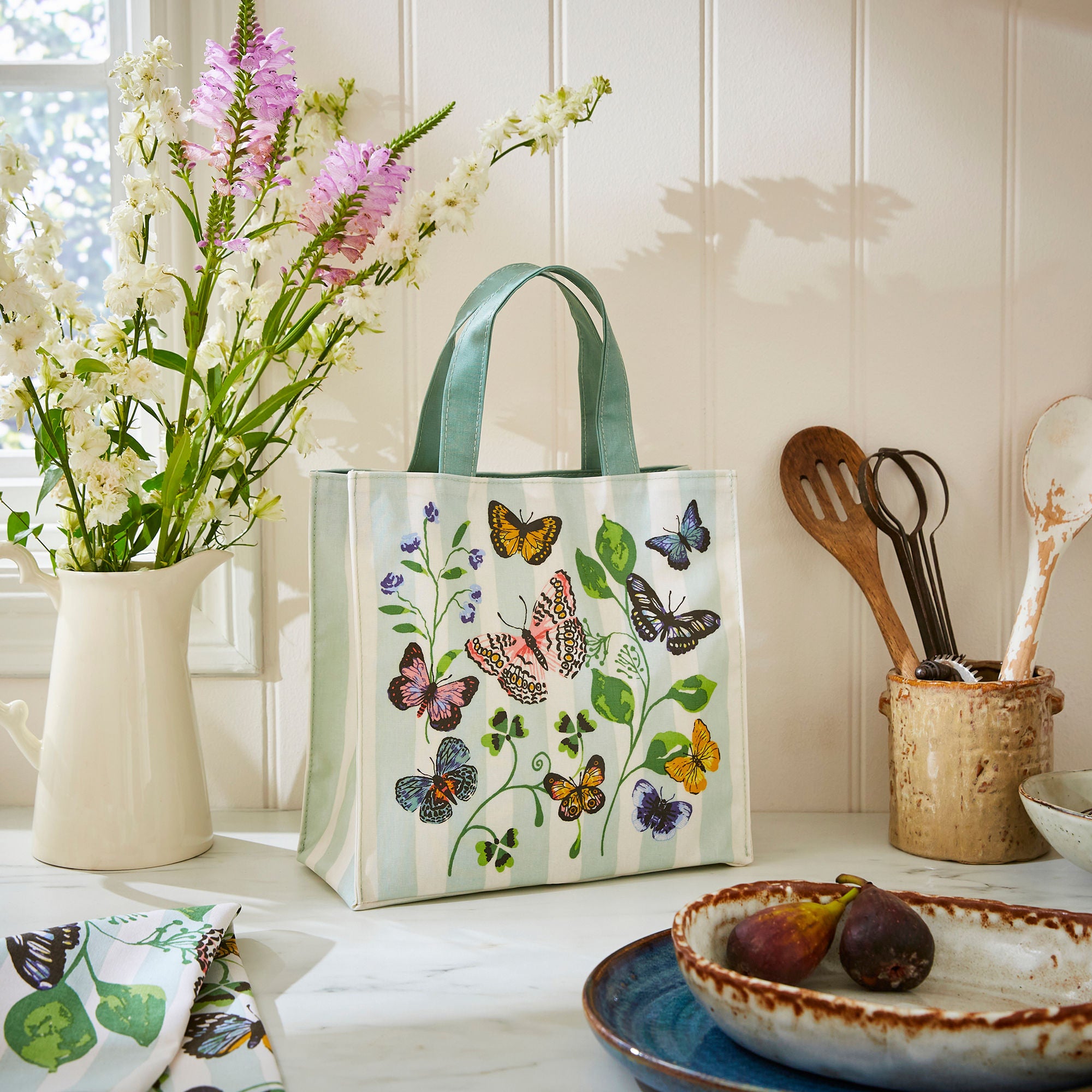 Butterfly Grove PVC Bag Small in Blue - Bag - Ulster Weavers