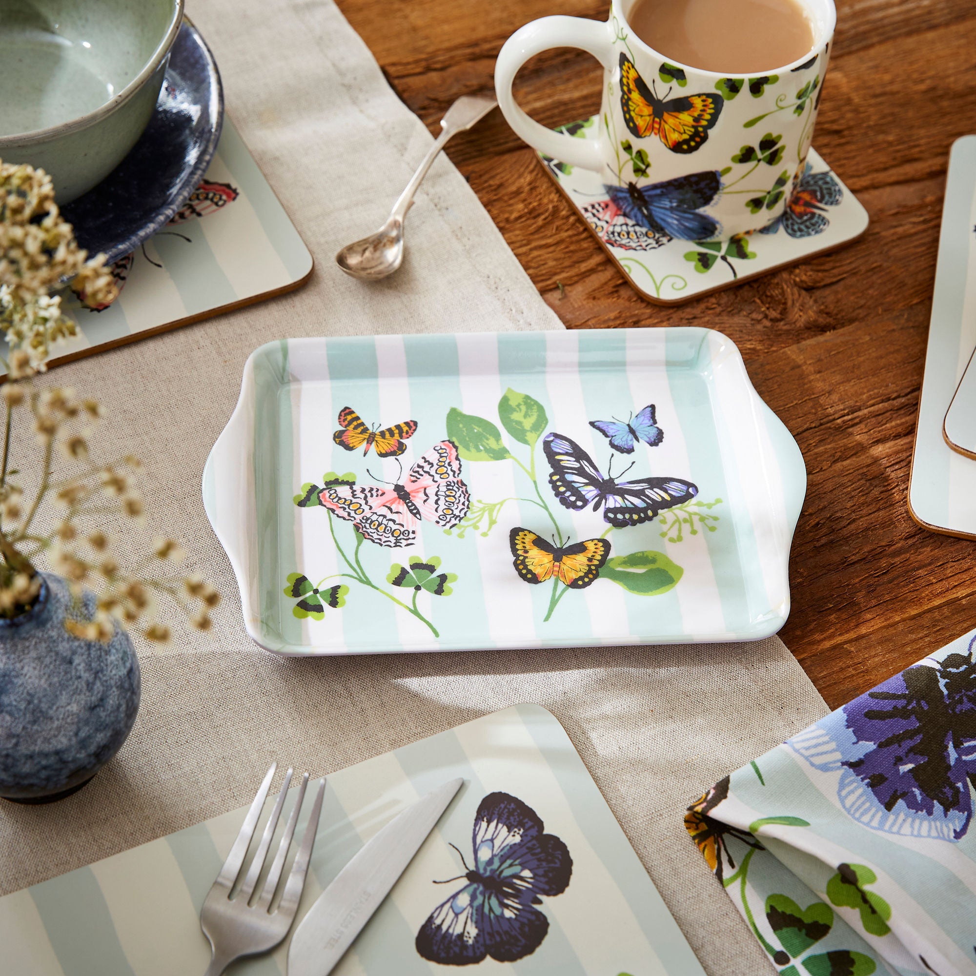 Butterfly Grove Scatter Tray in Blue - Tray - Ulster Weavers