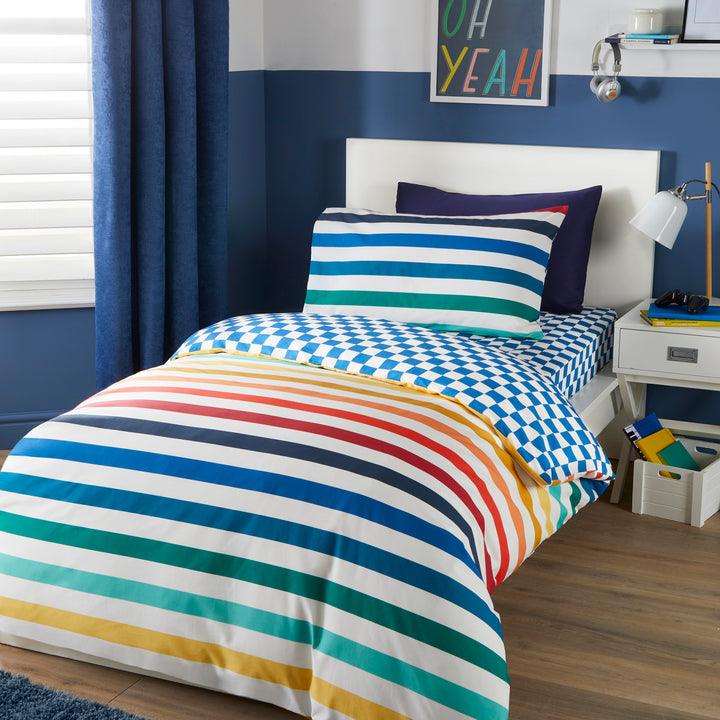 Beckett Stripe Duvet Cover Set by Bedlam in Multi - Duvet Cover Set - Bedlam