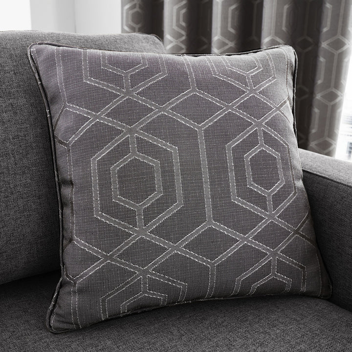 Camberwell Cushion by Curtina in Graphite 43 x 43cm - Cushion - Curtina