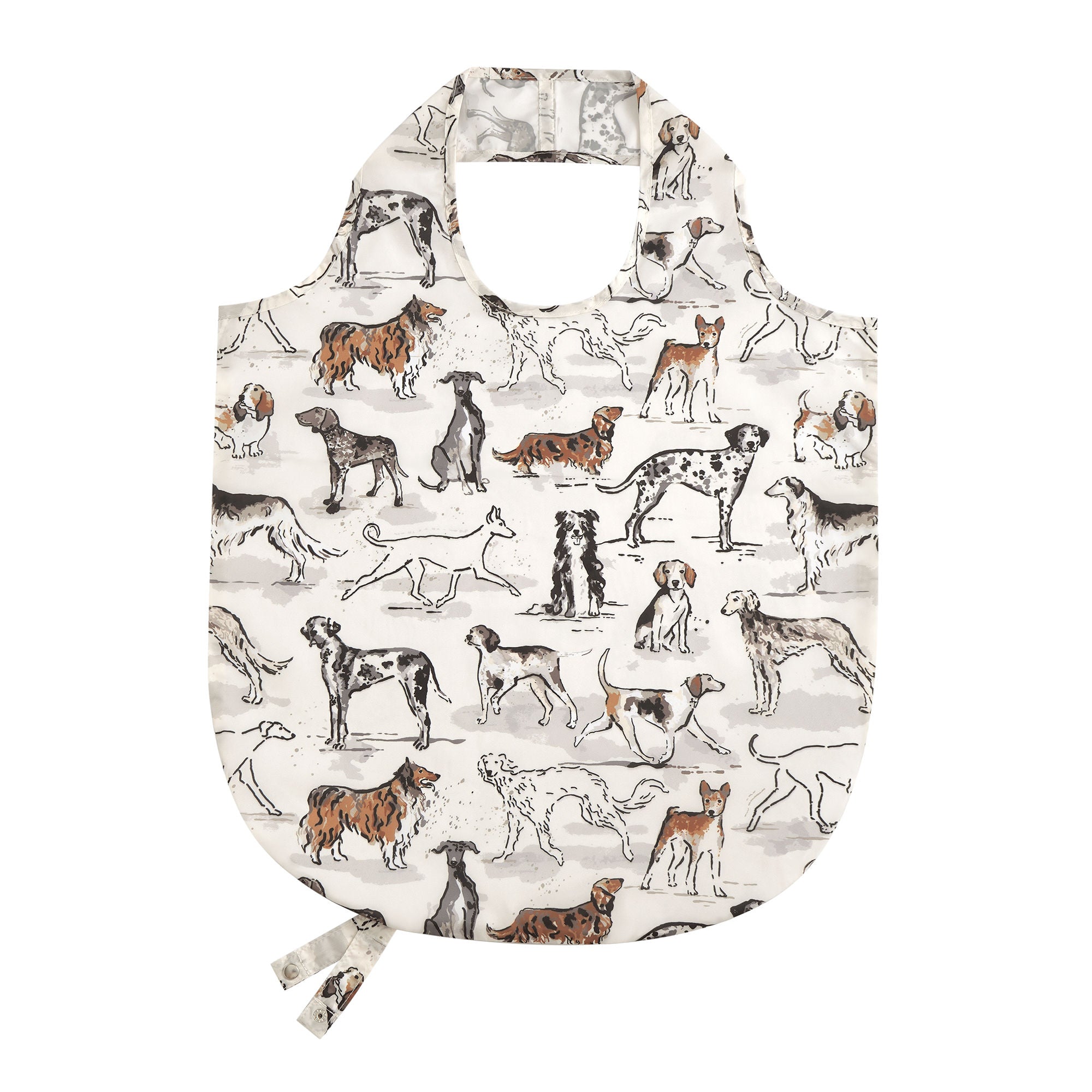 Country Dogs Foldable Tote Bag Medium in Brown - Bag - Ulster Weavers