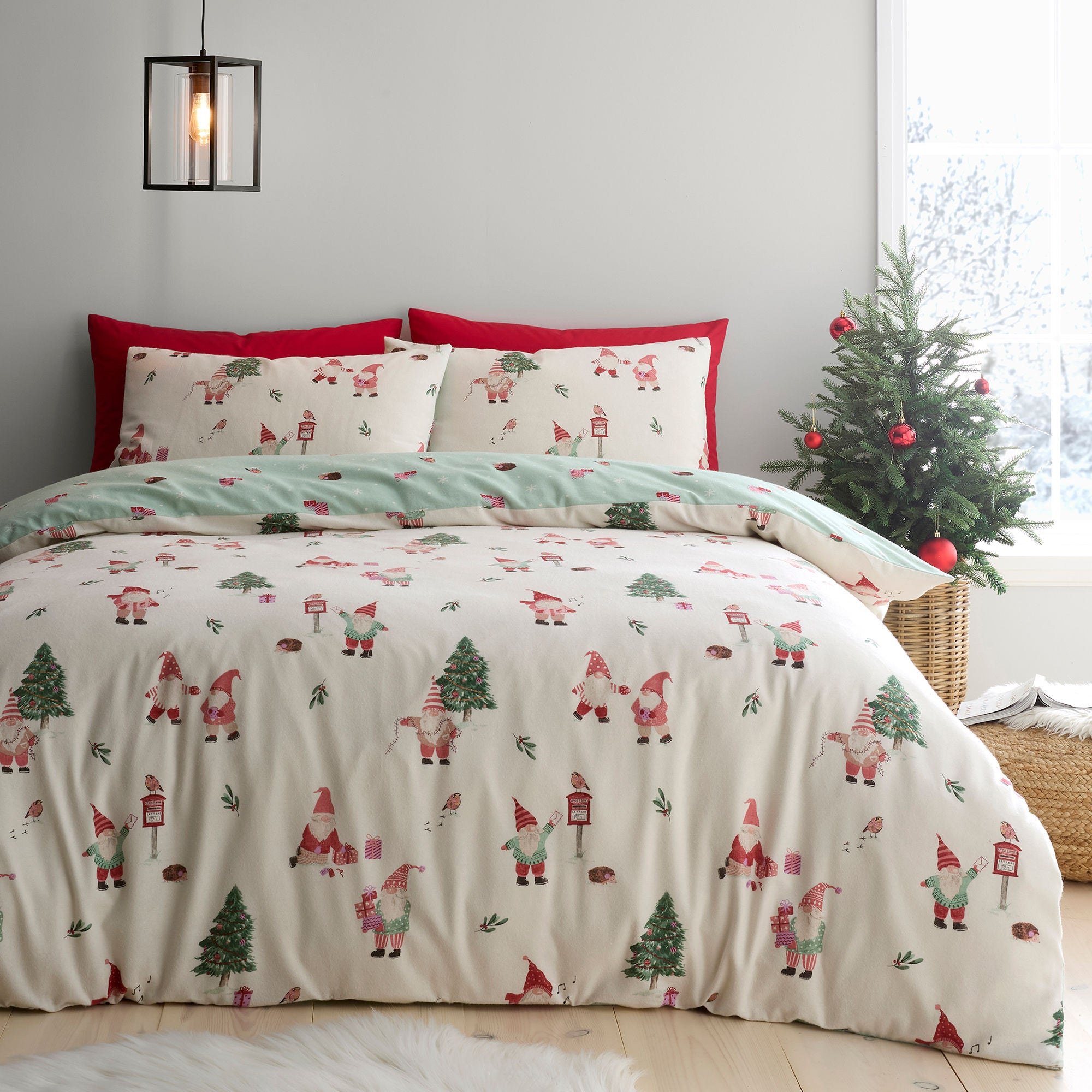 Christmas Gonks Duvet Cover Set in Natural - Duvet Cover Set - Fusion