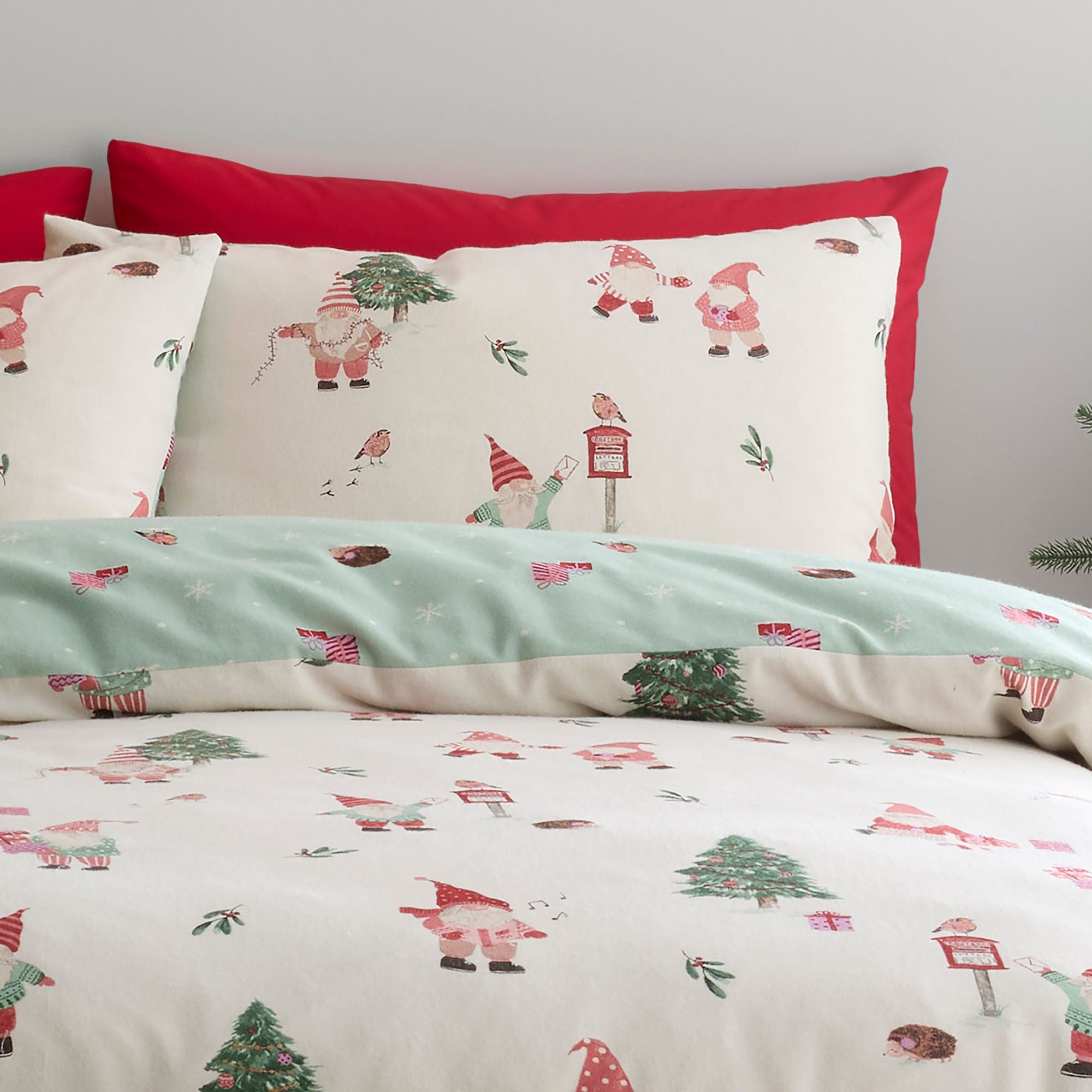 Christmas Gonks Duvet Cover Set in Natural - Duvet Cover Set - Fusion