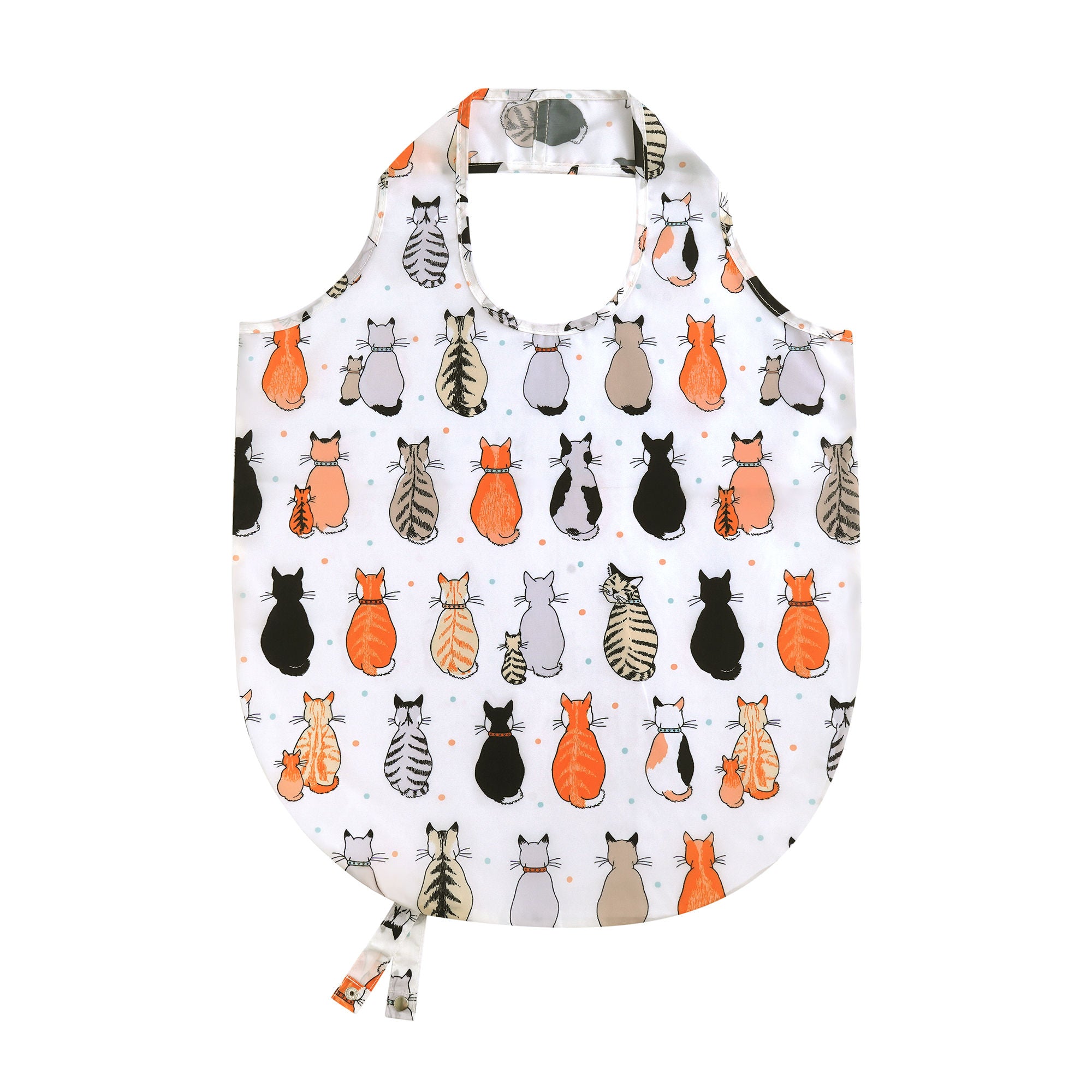 Cats In Waiting 2026 Foldable Tote Bag Medium in Orange - Bag - Ulster Weavers
