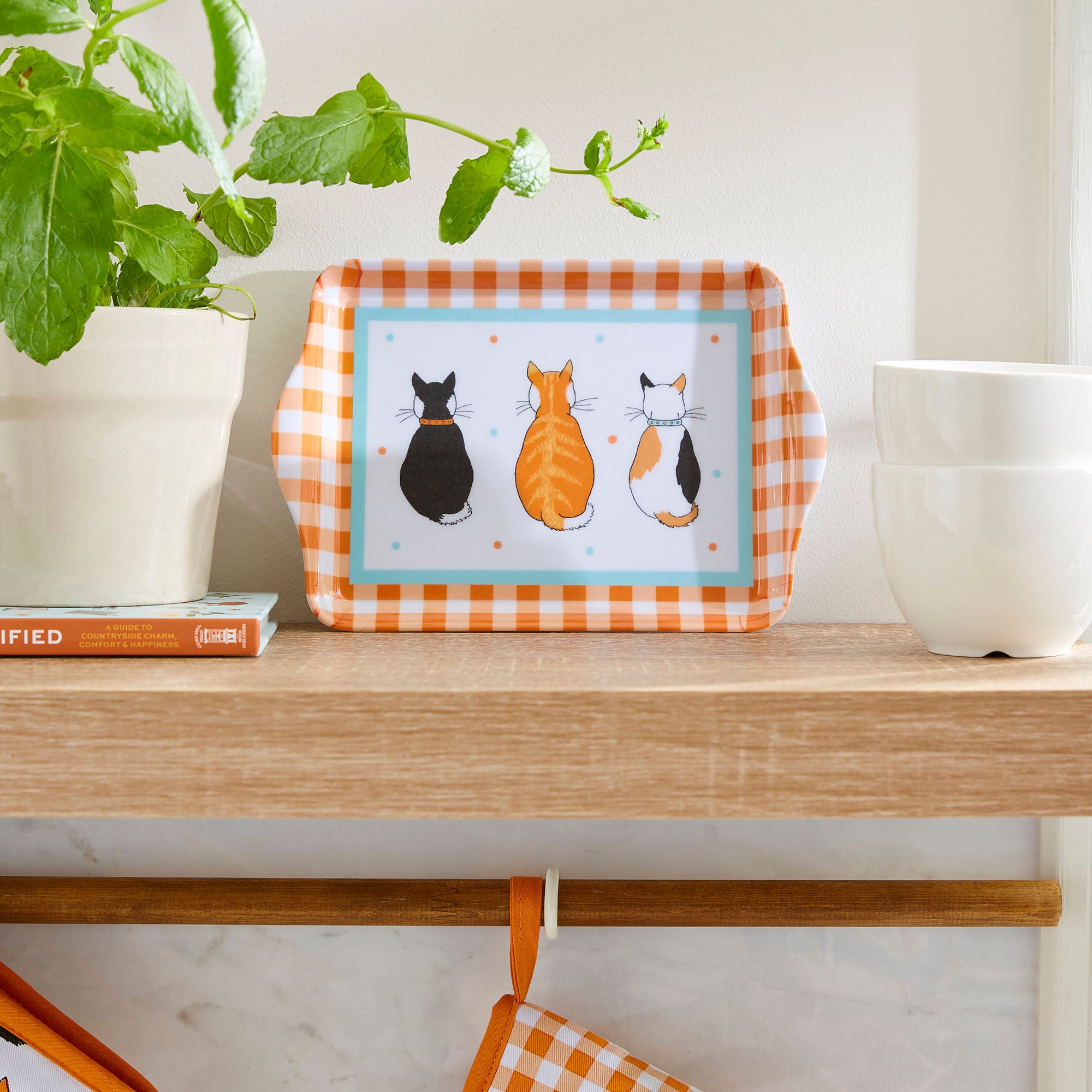 Cats In Waiting 2026 Scatter Tray in Orange - Tray - Ulster Weavers