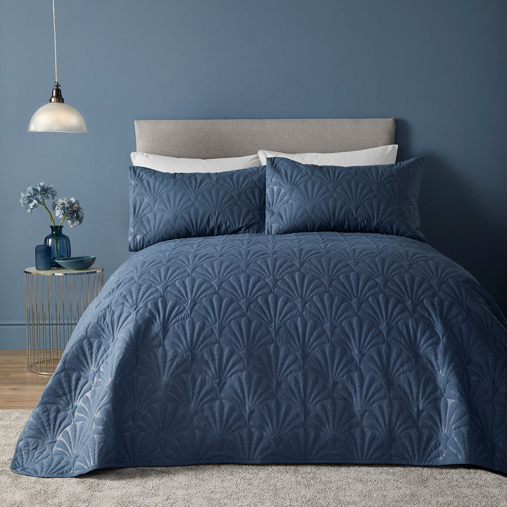 Cavali Bedspread by Serene in Dark Blue 200cm X 230cm - Bedspread - Serene