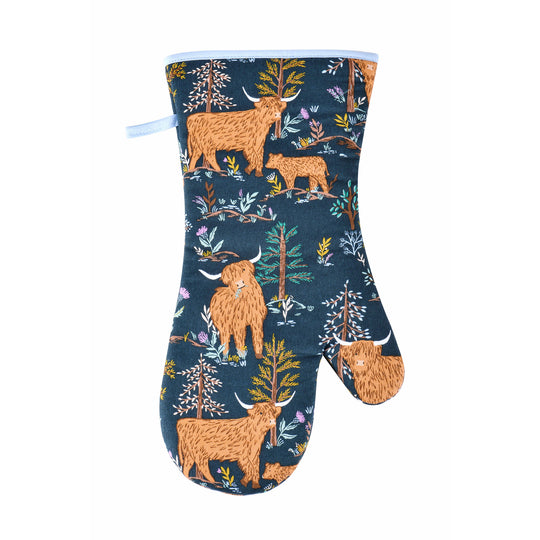Connie the Cow Gauntlet Oven Glove in Navy
