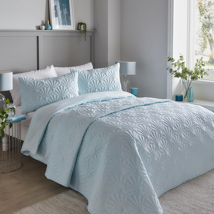 Cavali Duvet Cover Set by Serene in Duck Egg - Duvet Cover Set - Serene