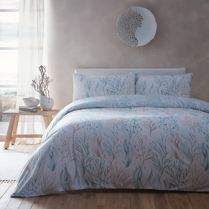 Cora Duvet Cover Set by Drift Home in Sea Foam - Duvet Cover Set - Drift Home