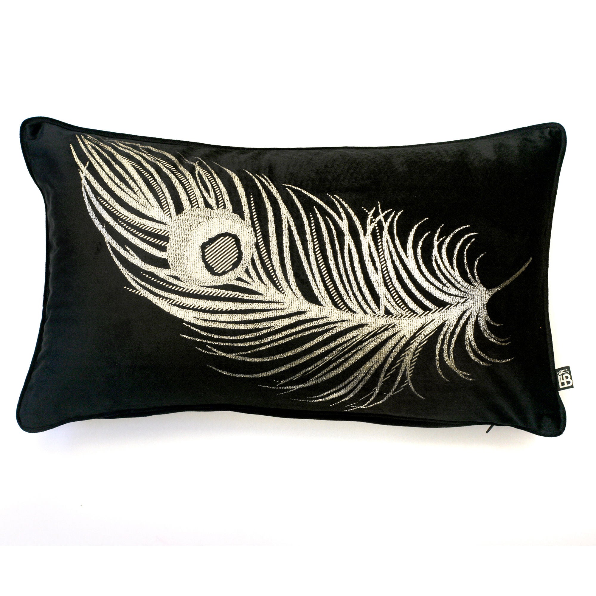 Dandy Cushion by Laurence Llewelyn-Bowen in Black 30 x 50cm - Cushion - Laurence Llewelyn-Bowen