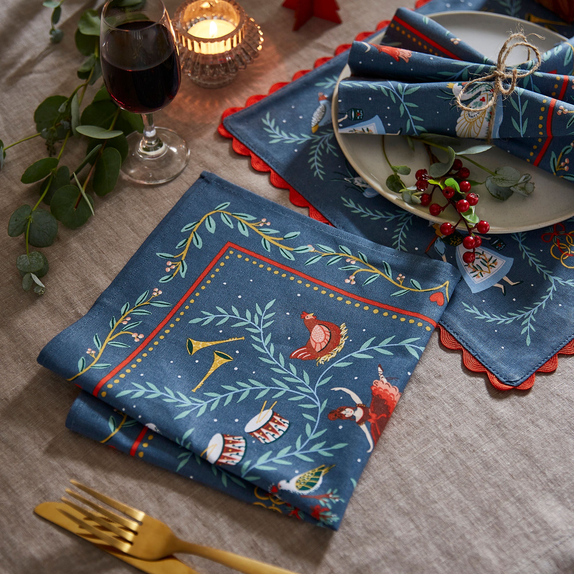 Ulster Weavers 12 Days of Christmas Napkins - 2 Pack One Size in Green - Napkin - Ulster Weavers