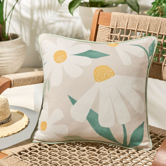 Daisy Outdoor Cushion in Natural 43 x 43cm