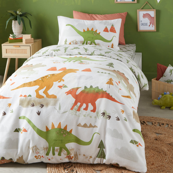 Dino Duvet Cover Set by Bedlam in Green - Duvet Cover Set - Bedlam