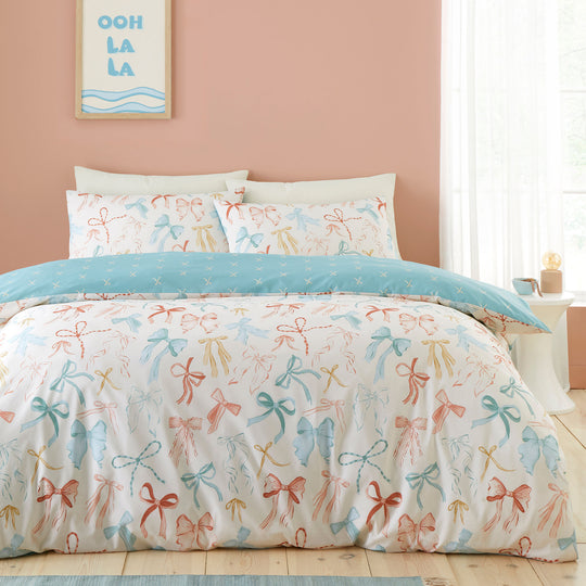 Evelyn Bows Duvet Cover Set in Multicolour