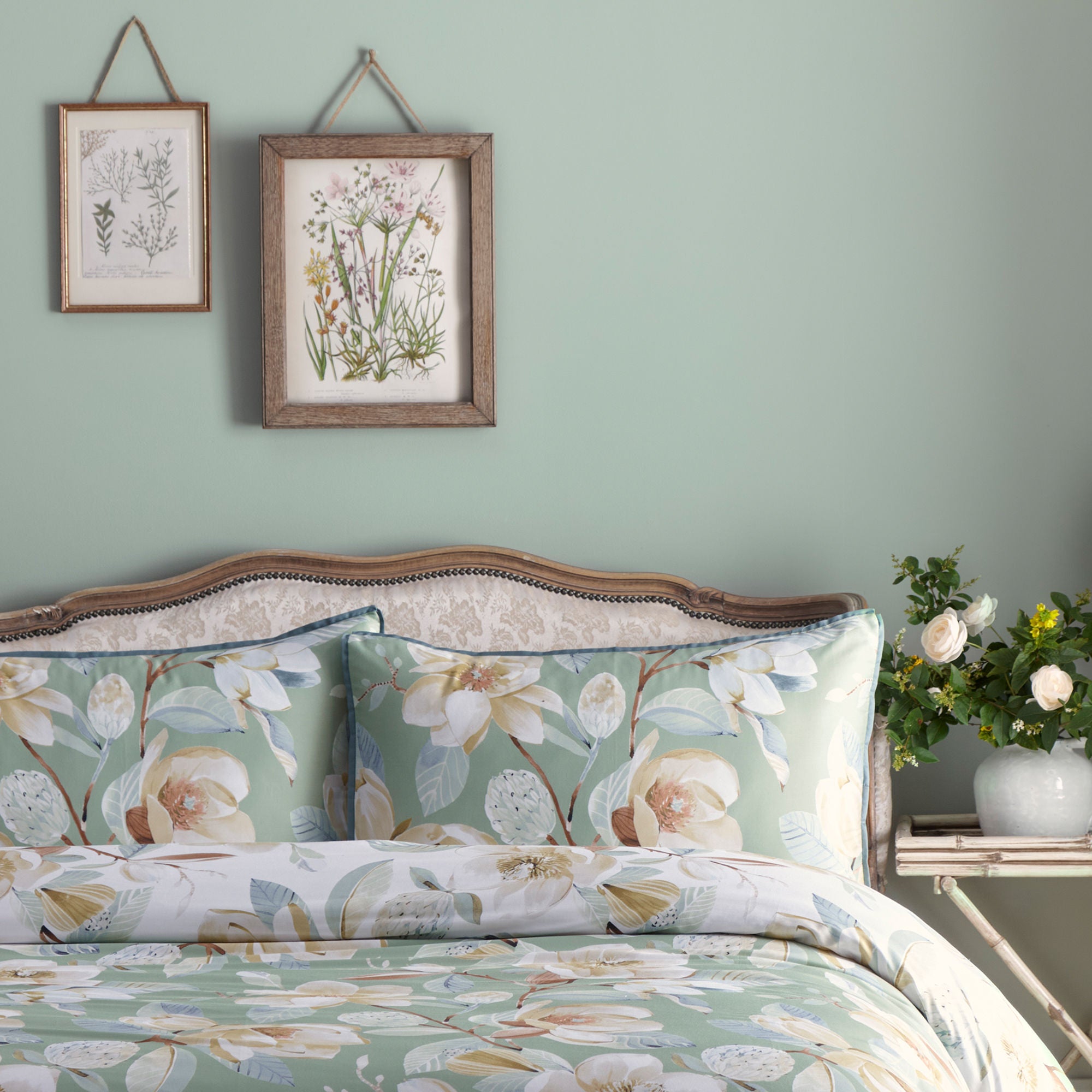 Eleanor Duvet Cover Set by Appletree Heritage in Green - Duvet Cover Set - Appletree Heritage