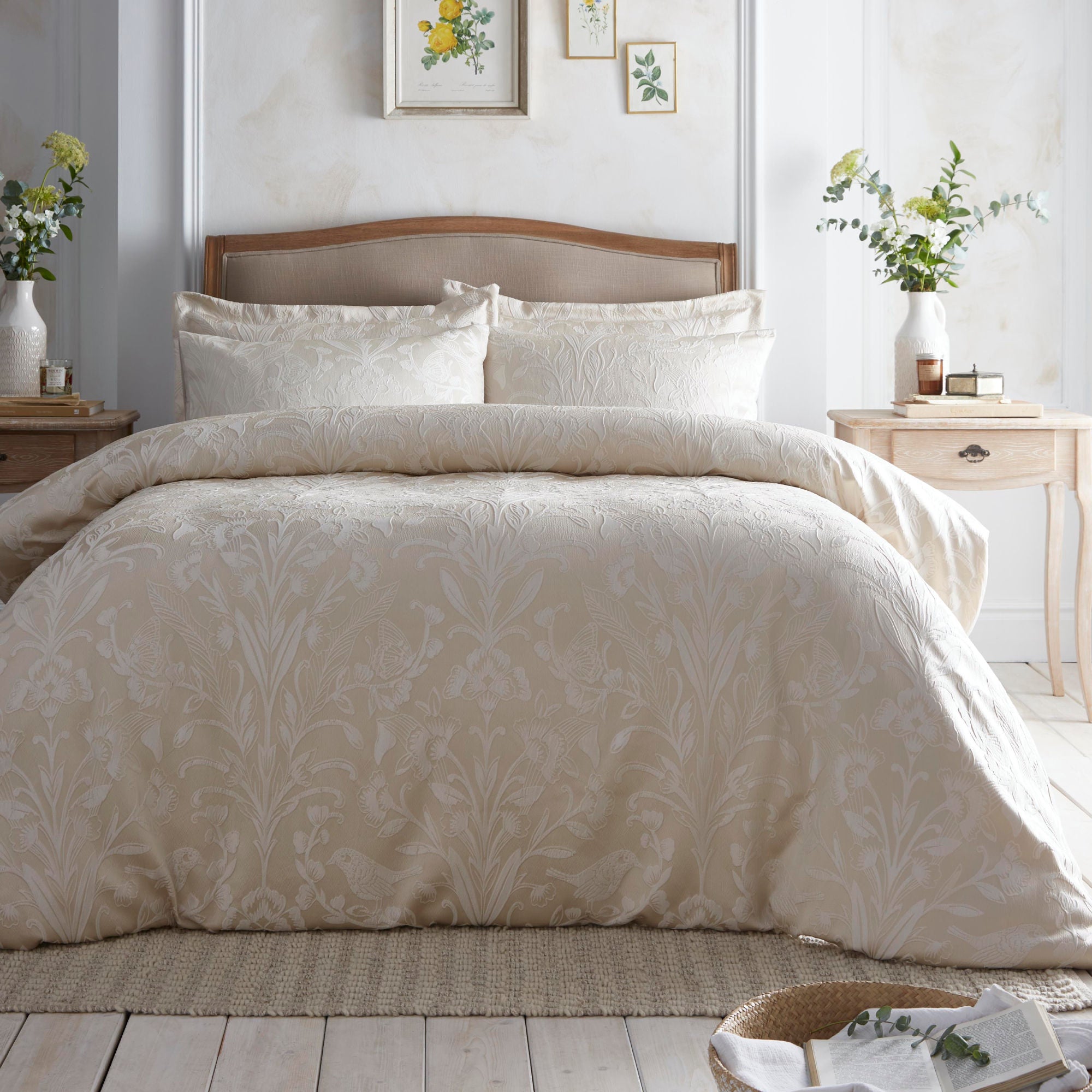 Elysia Duvet Cover Set by Appletree Heritage in Champagne - Duvet Cover Set - Appletree Heritage