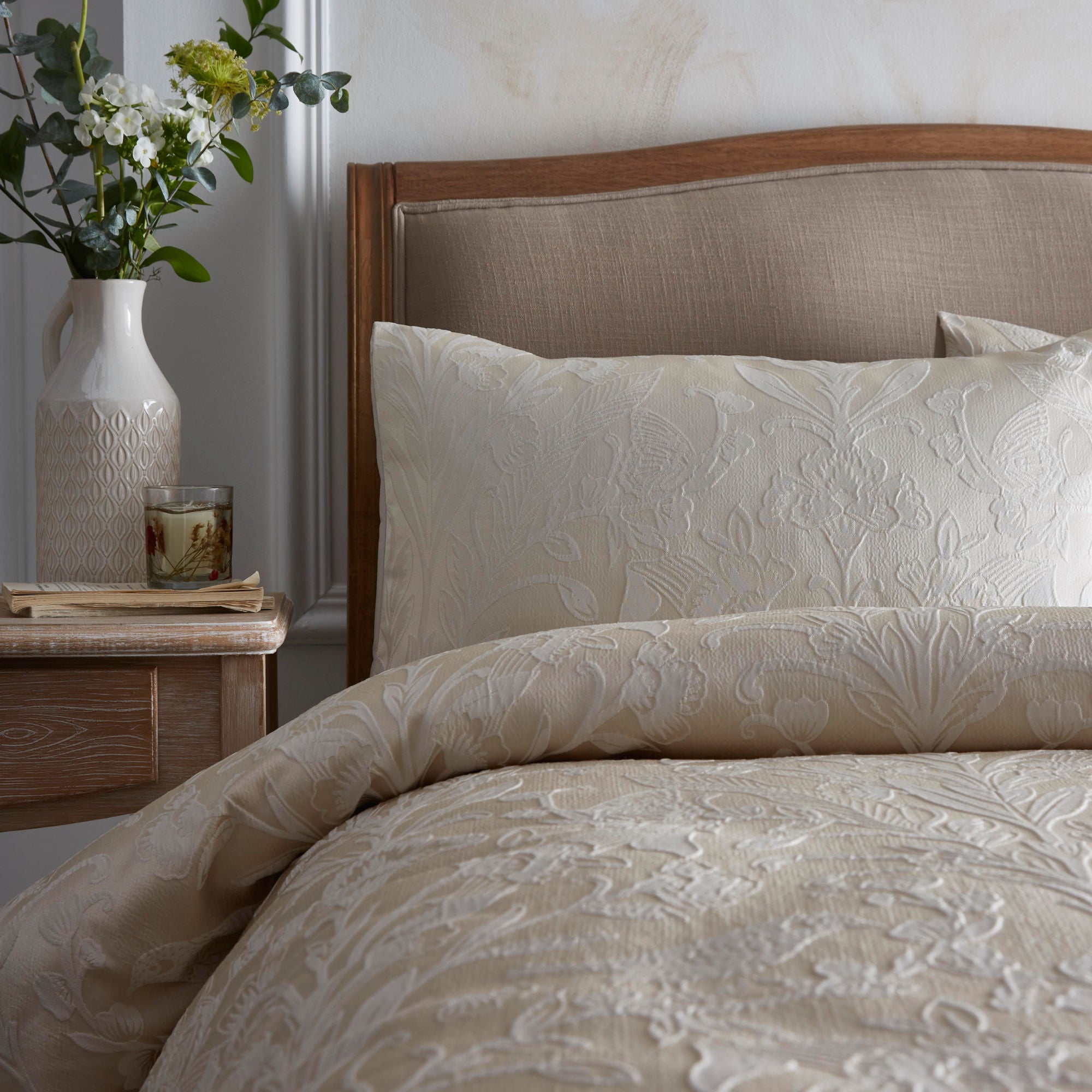 Elysia Duvet Cover Set by Appletree Heritage in Champagne - Duvet Cover Set - Appletree Heritage