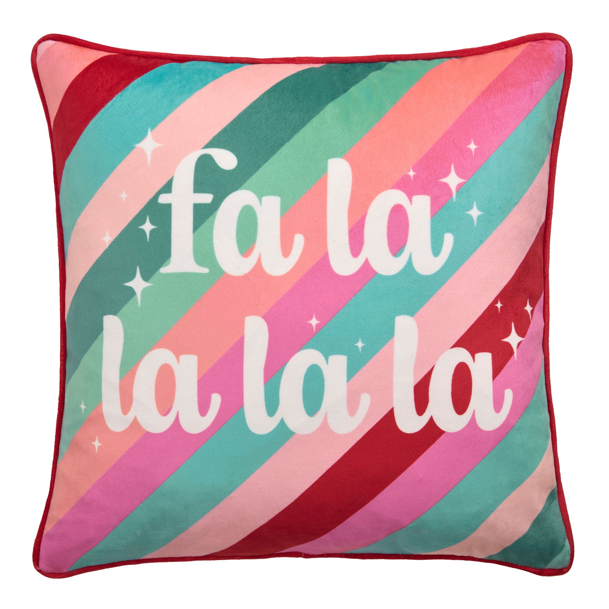 Fa La La Christmas Cushion in Multicolour 43 x 43cm - Cushion - Fusion