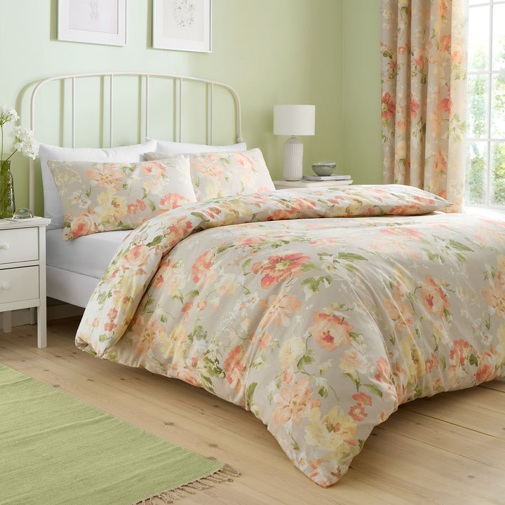 Flourette Duvet Cover Set by Dreams & Drapes Design in Natural