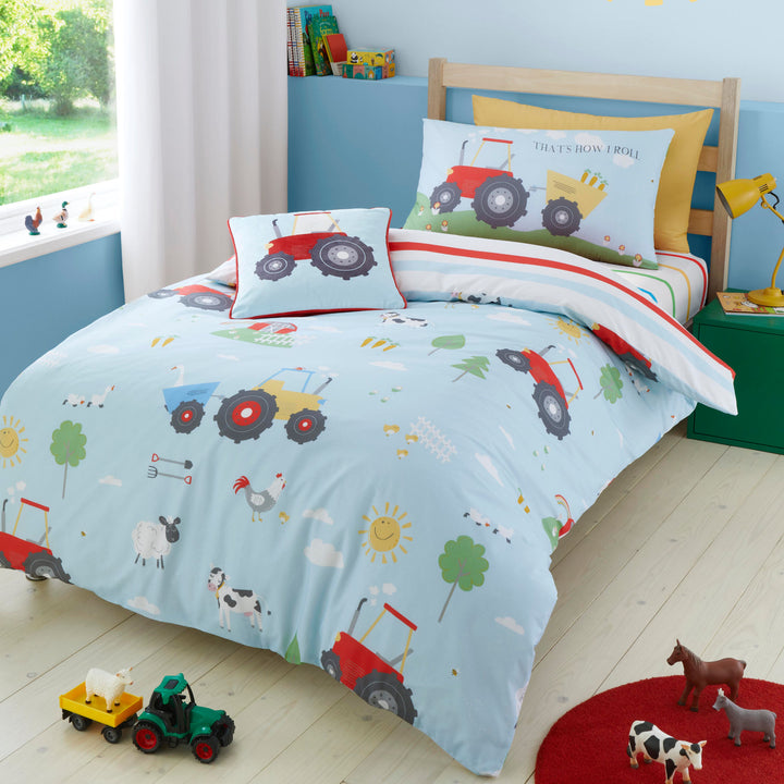 Farmyard Friends Duvet Cover Set by Bedlam in Blue - Duvet Cover Set - Bedlam