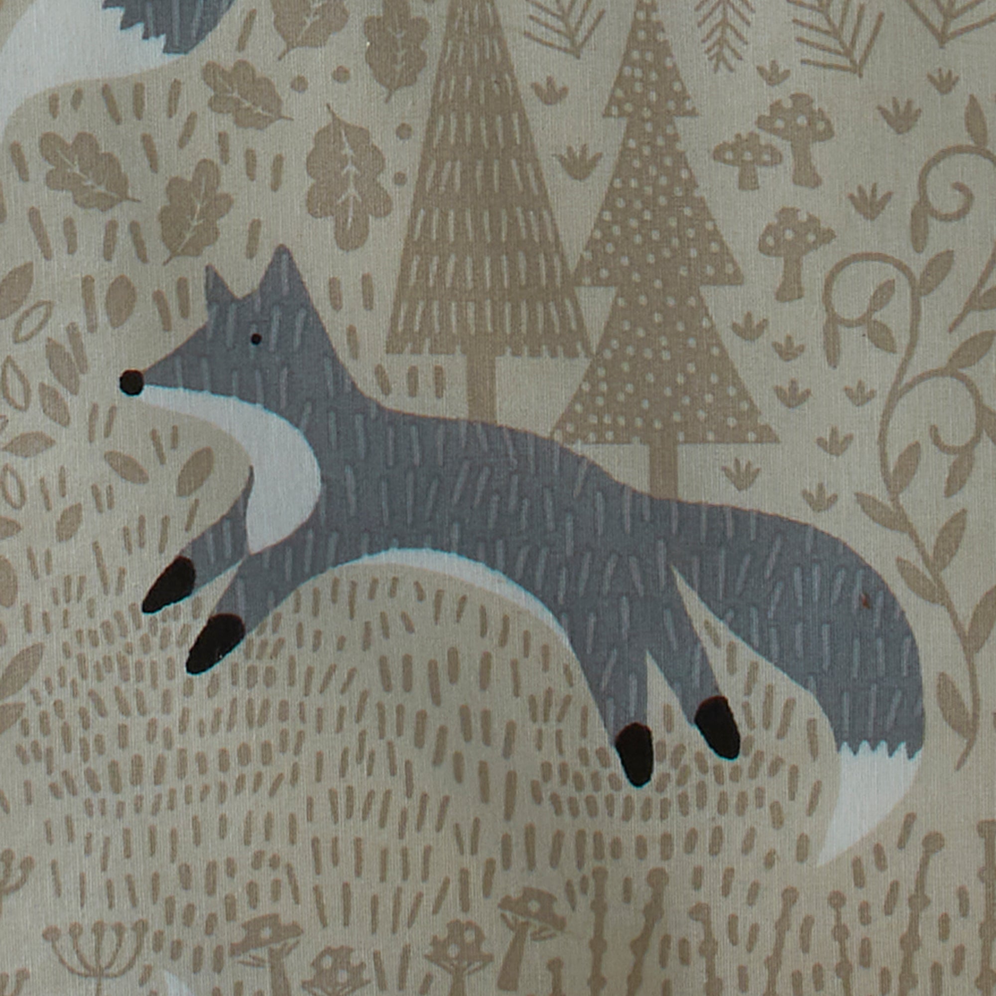 Foraging Fox Duvet Cover Set by Fusion Snug in Natural - Duvet Cover Set - Fusion Snug