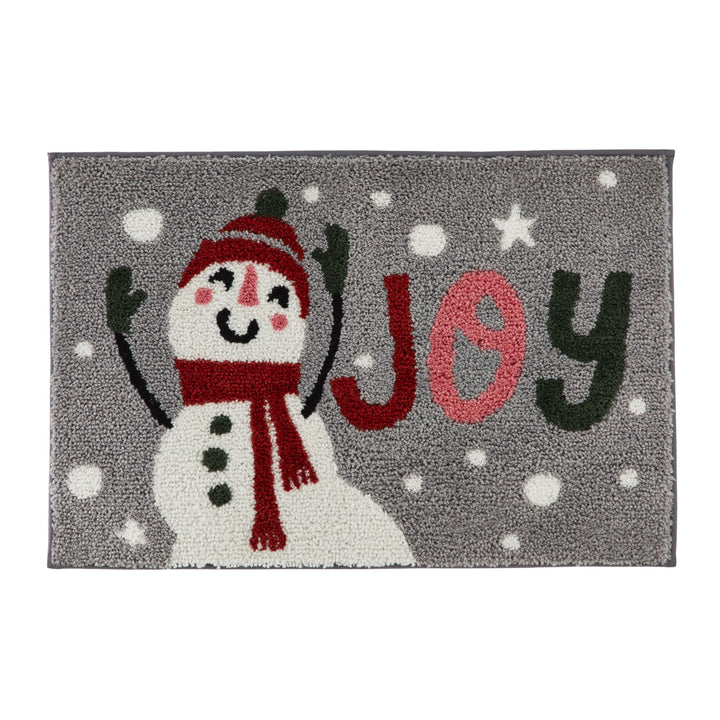 Snowman Bath Mat by Fusion Christmas in Grey 50 x 80cm - Bath Mat - Fusion Christmas