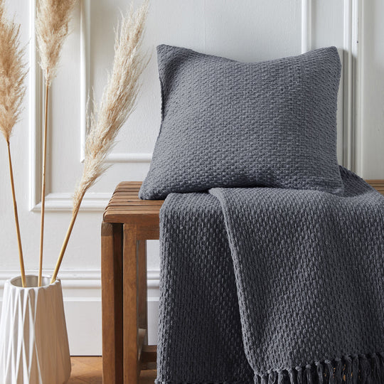 Hayden Cushion in Charcoal 43 x 43cm