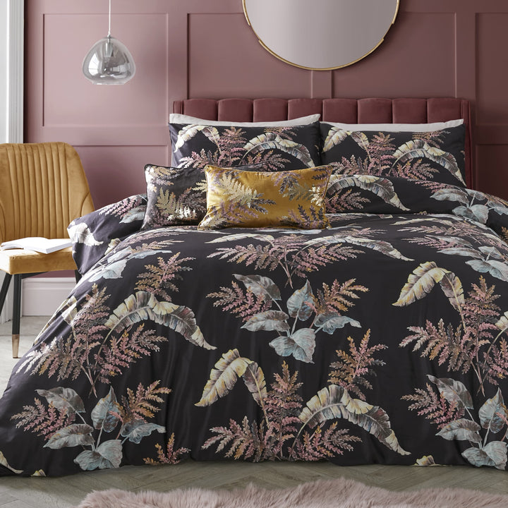 Josette Duvet Cover Set by Soiree in Black - Duvet Cover Set - Soiree