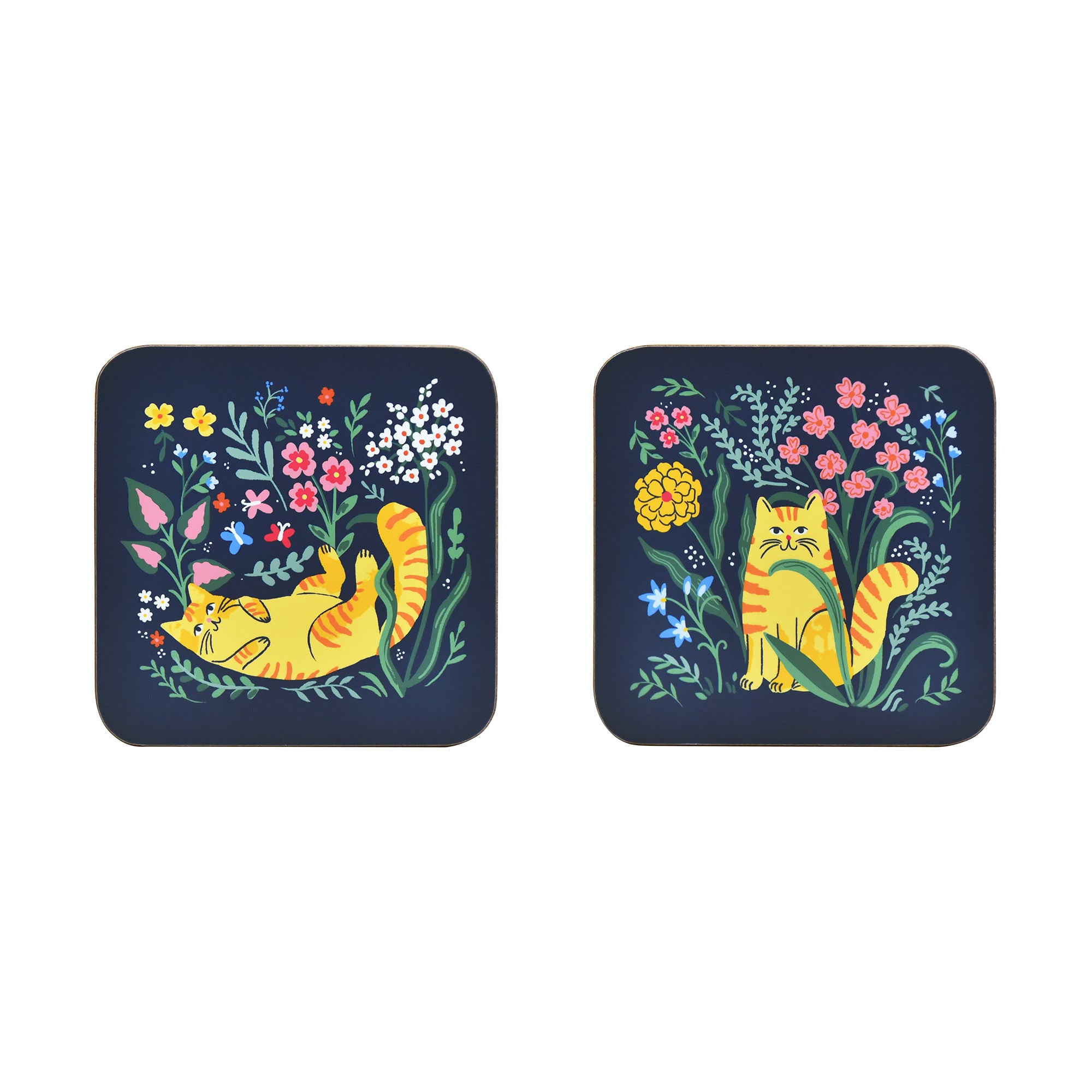Marmalade Meadow Coasters 4 Pack in Navy - Coaster - Ulster Weavers