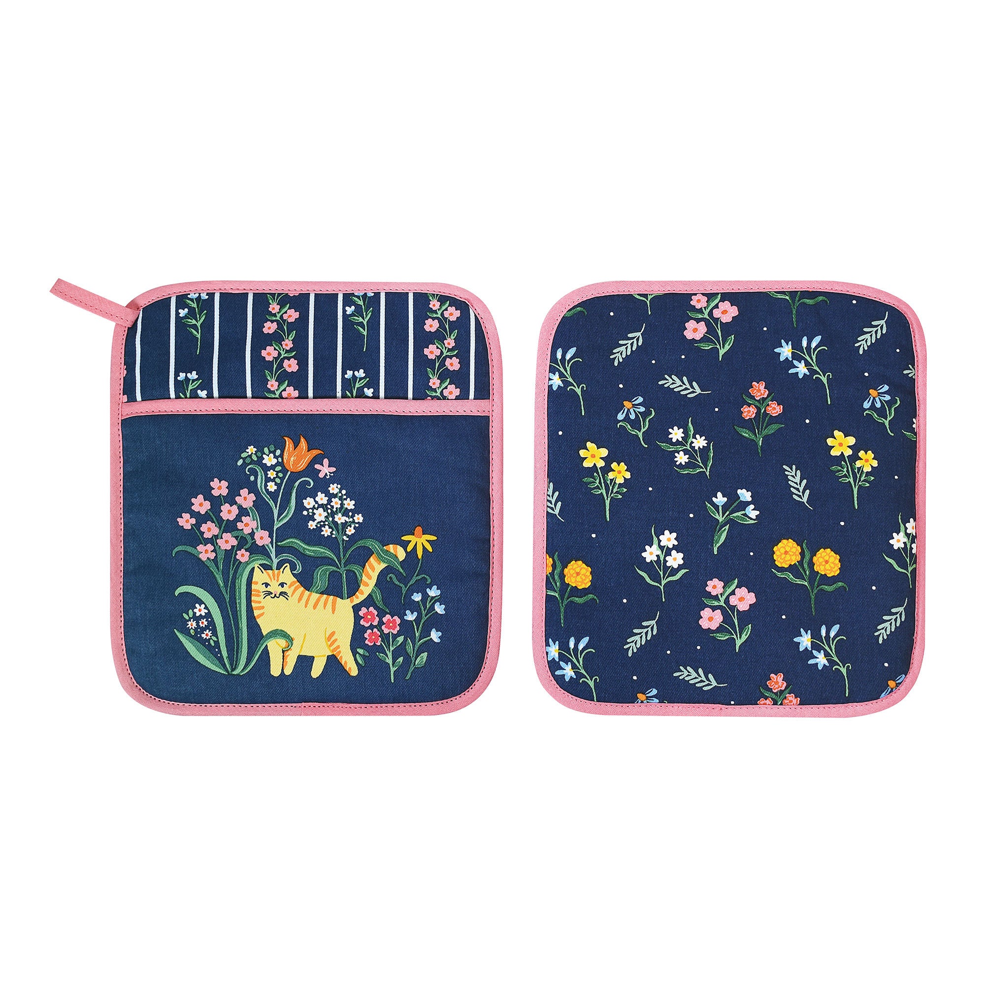 Marmalade Meadow Pot Mitt in Navy - Pot Mitt - Ulster Weavers