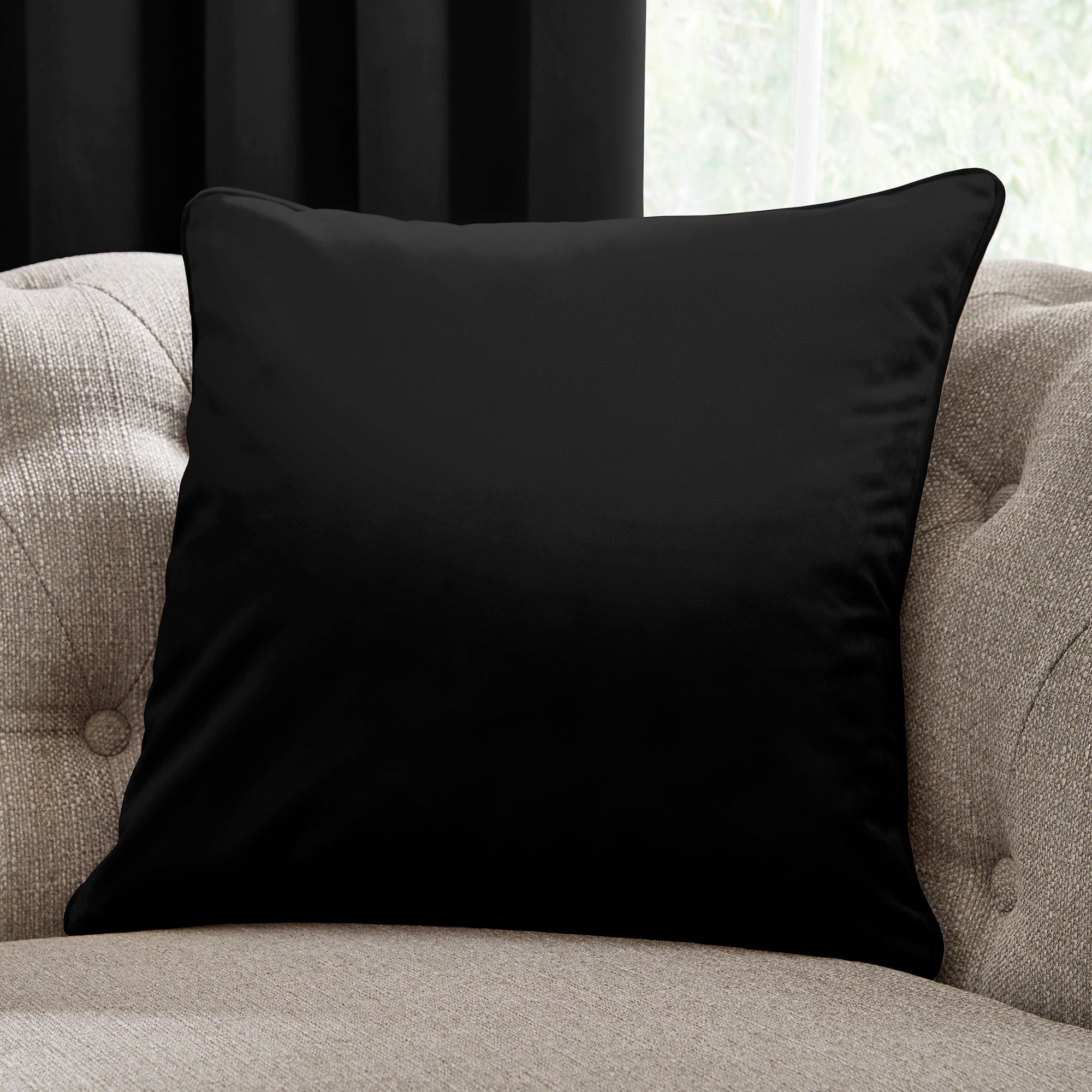 Montrose Cushion by Laurence Llewelyn-Bowen in Black 43 x 43cm - Cushion - Laurence Llewelyn-Bowen