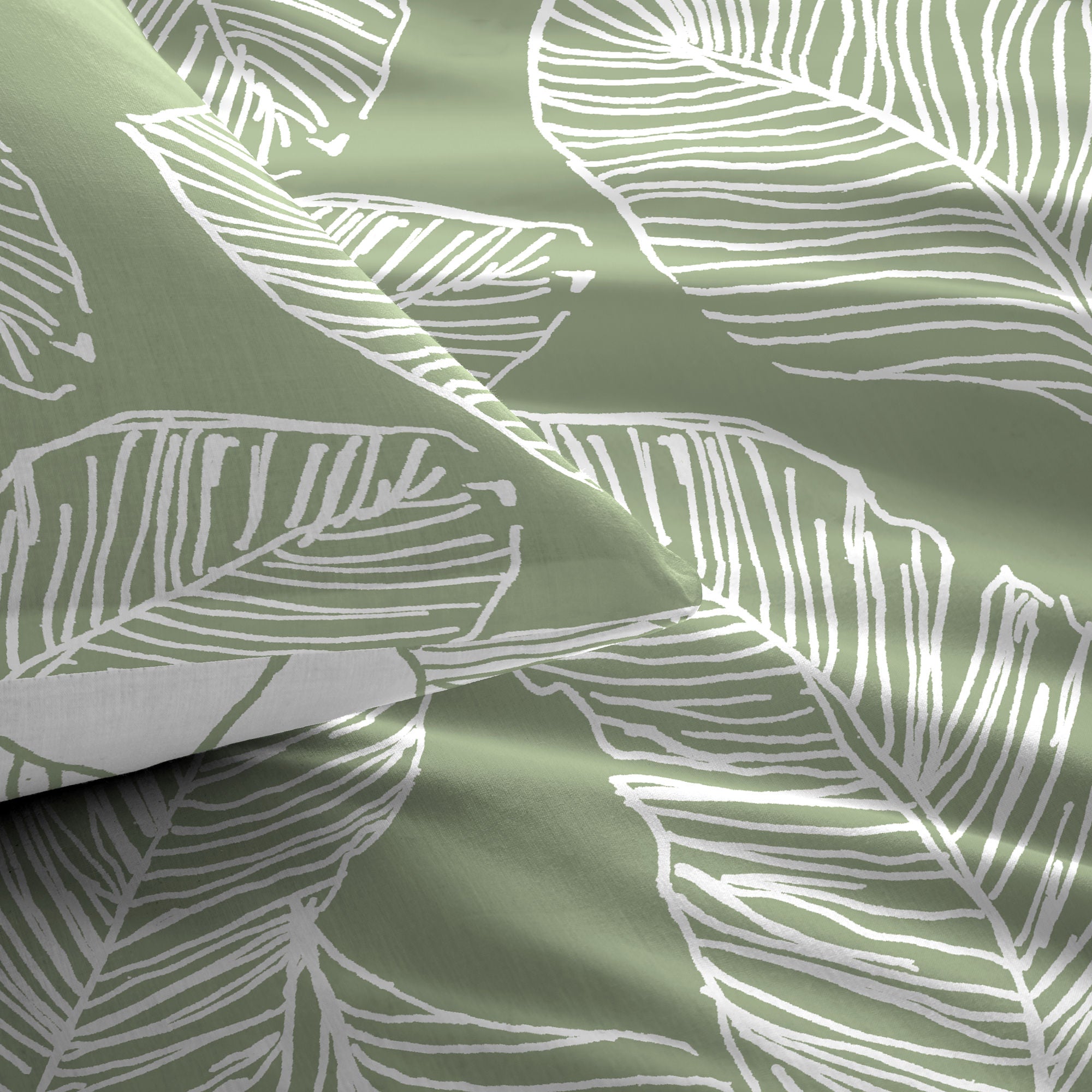 Matteo Duvet Cover Set by Fusion in Green - Duvet Cover Set - Fusion