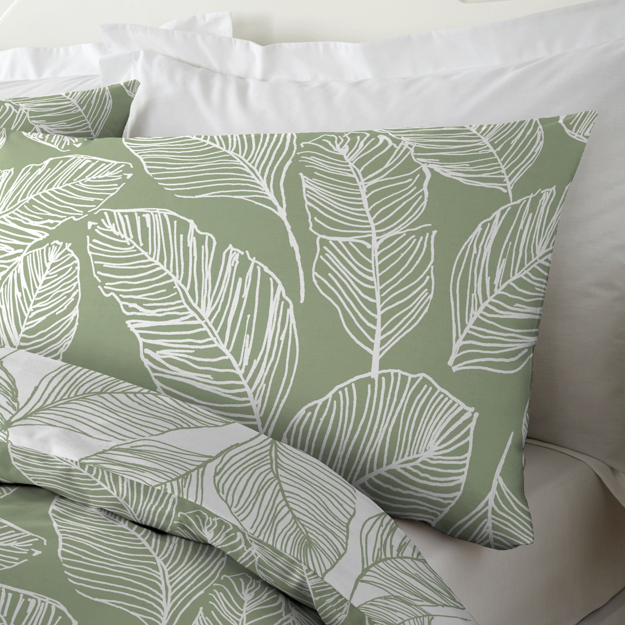 Matteo Duvet Cover Set by Fusion in Green - Duvet Cover Set - Fusion