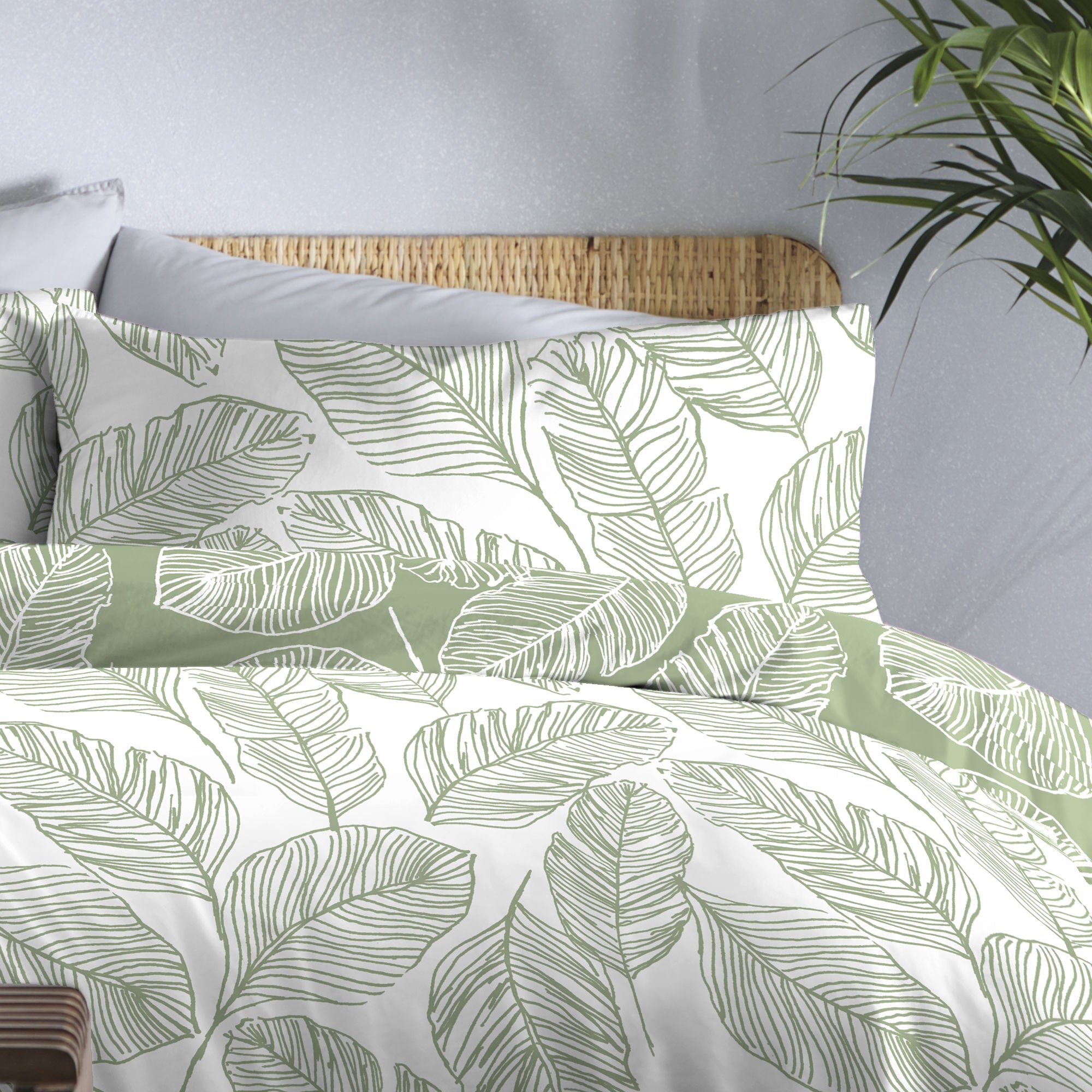 Matteo Duvet Cover Set by Fusion in Green - Duvet Cover Set - Fusion