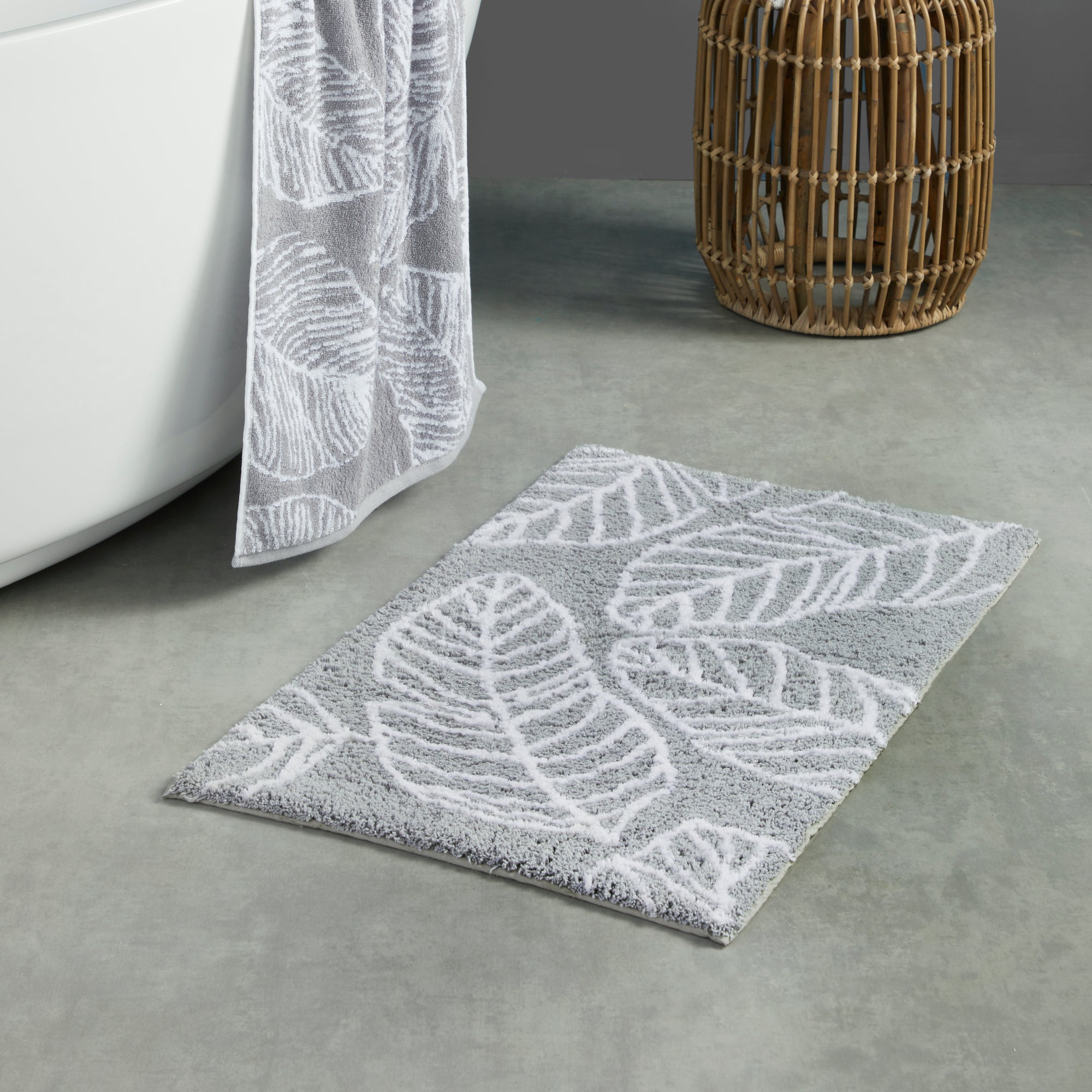 Matteo Bath Mat by Fusion Bathroom in Grey 50 x 80cm - Bath Mat - Fusion Bathroom