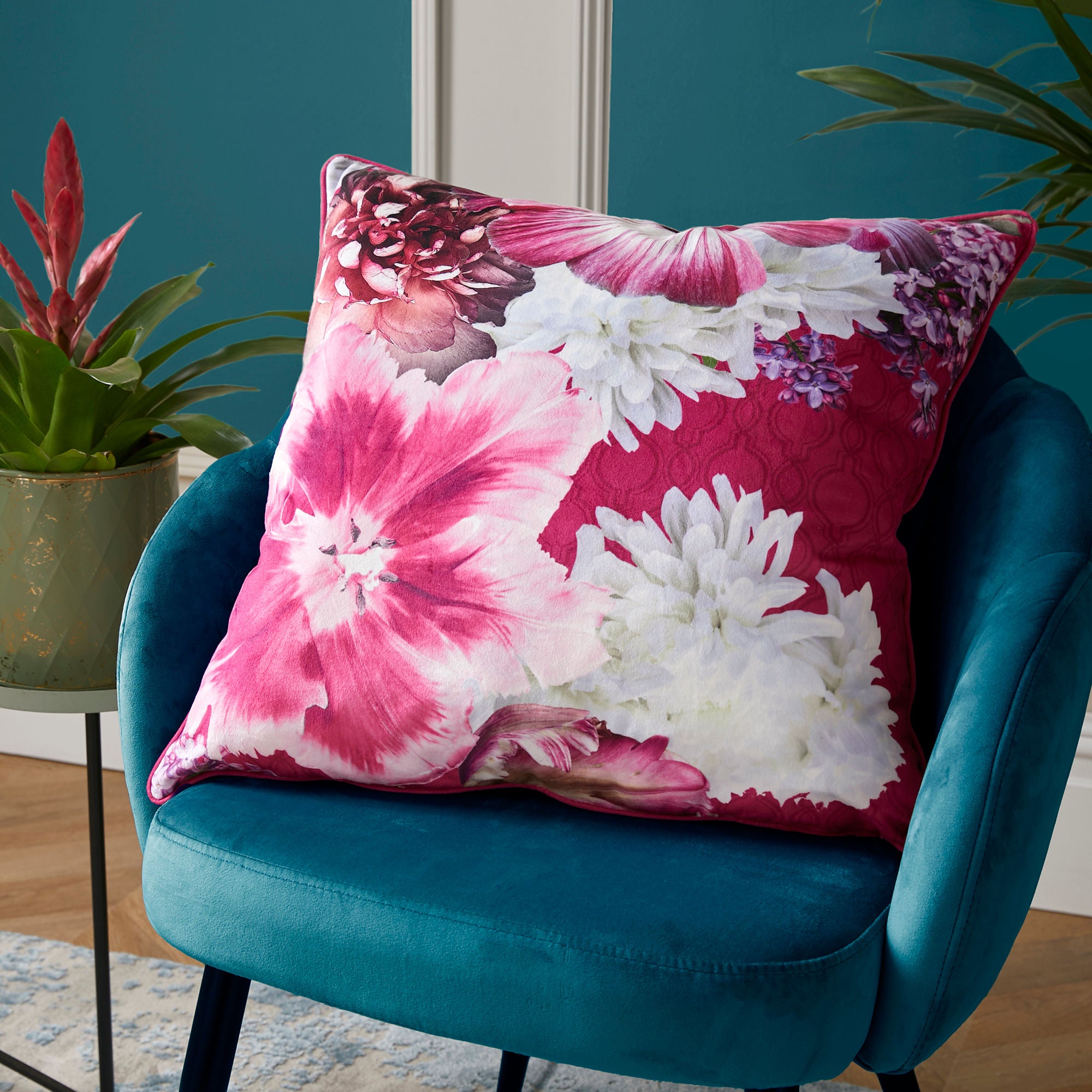 Mayfair Lady Cushion by Laurence Llewelyn-Bowen in Pink 55 x 55cm - Cushion - Laurence Llewelyn-Bowen