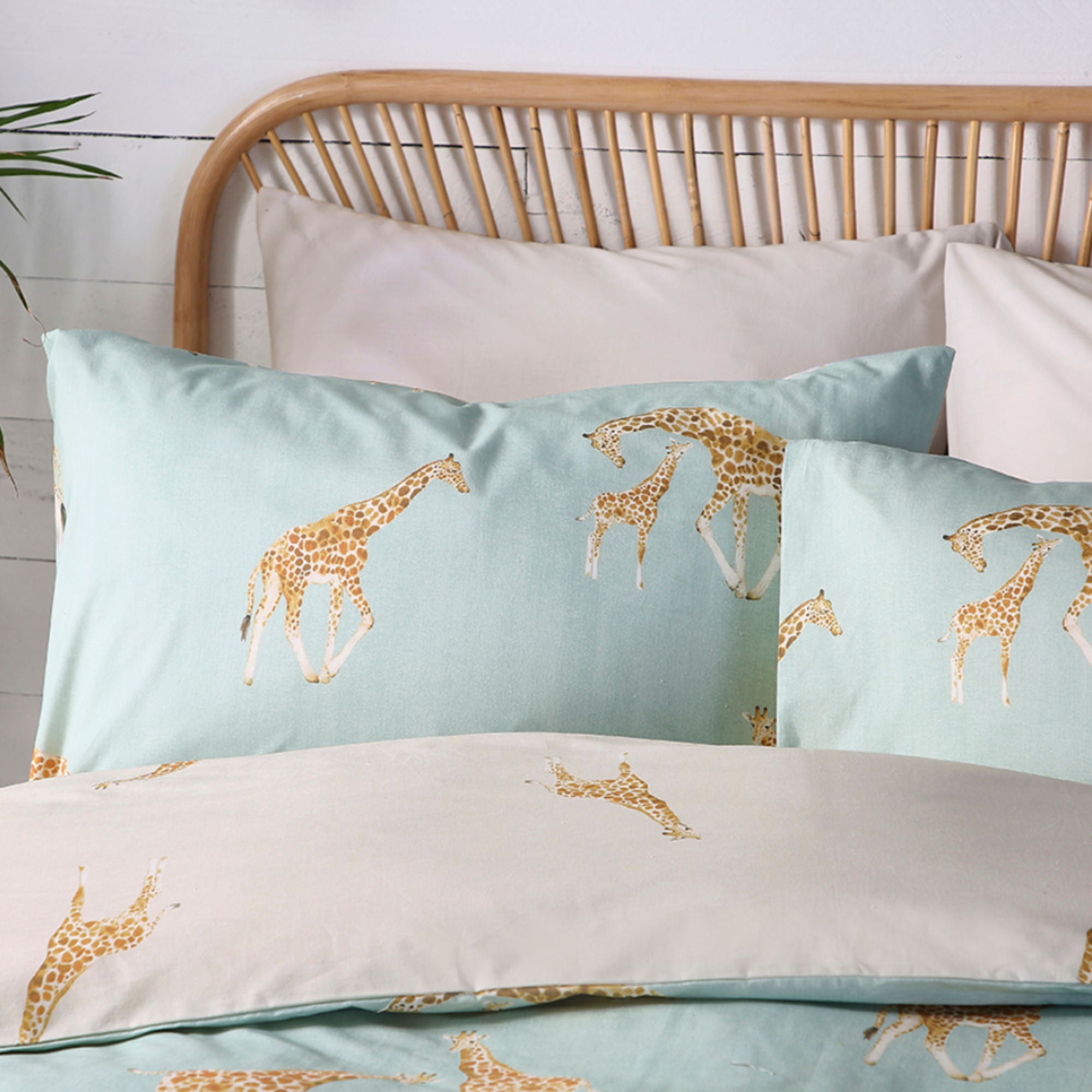 Milo Giraffe Duvet Cover Set by Fusion in Duck Egg - Duvet Cover Set - Fusion