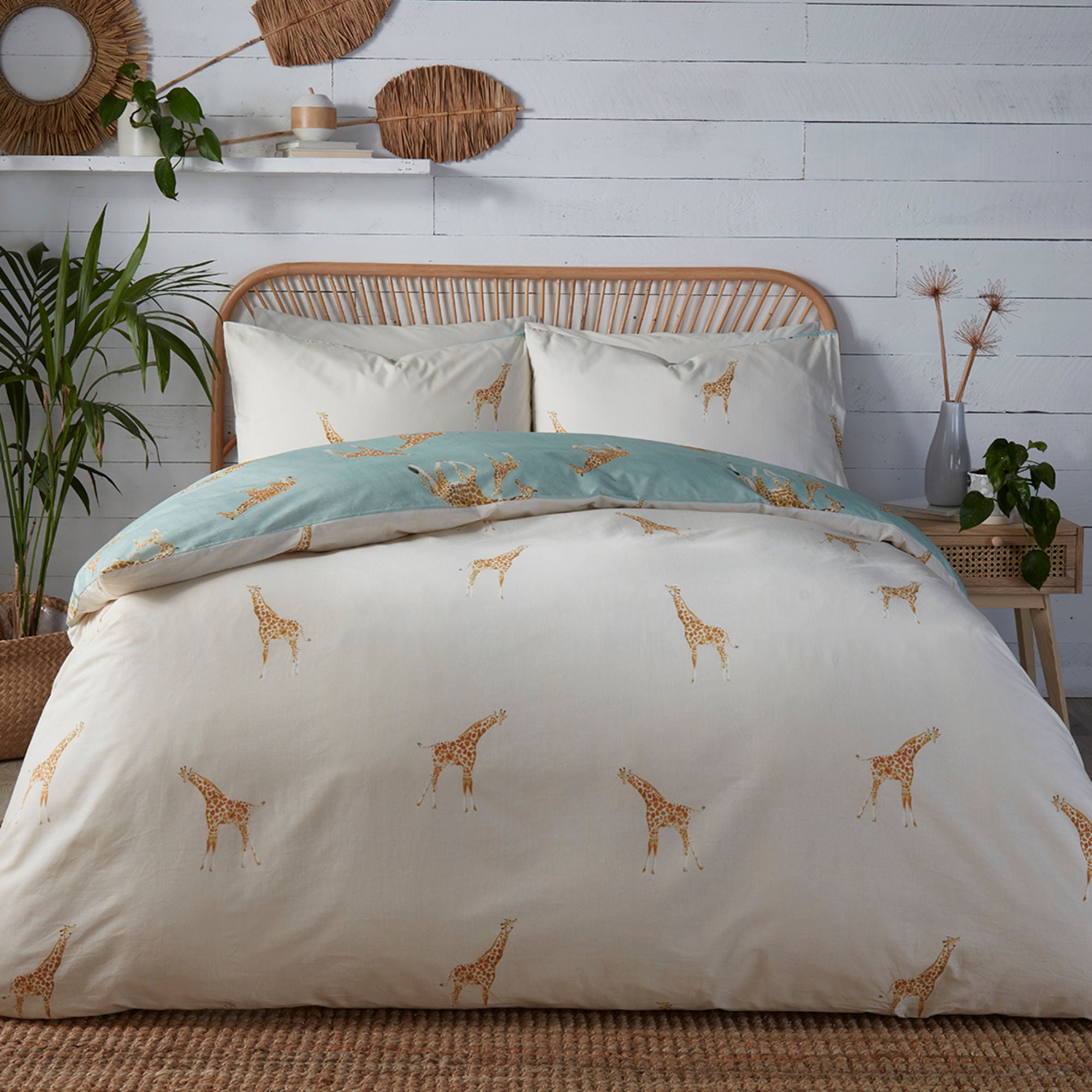 Milo Giraffe Duvet Cover Set by Fusion in Duck Egg - Duvet Cover Set - Fusion