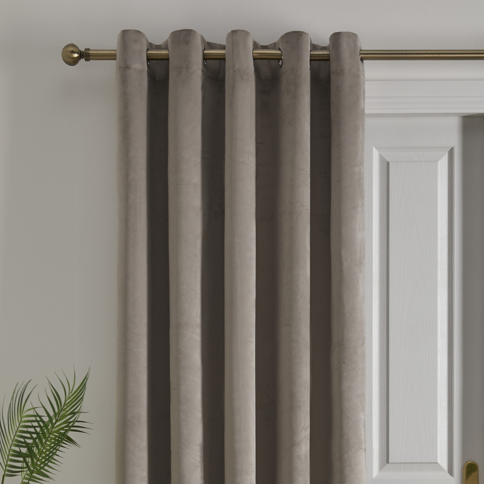 Montrose Eyelet Single Panel Door Curtain by Laurence Llewelyn-Bowen in Linen - Eyelet Single Panel Door Curtain - Laurence Llewelyn-Bowen