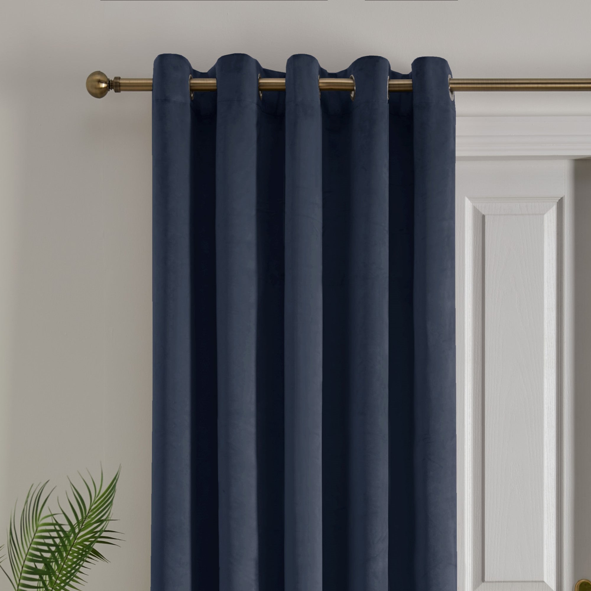 Montrose Eyelet Single Panel Door Curtain by Laurence Llewelyn-Bowen in Navy - Eyelet Single Panel Door Curtain - Laurence Llewelyn-Bowen