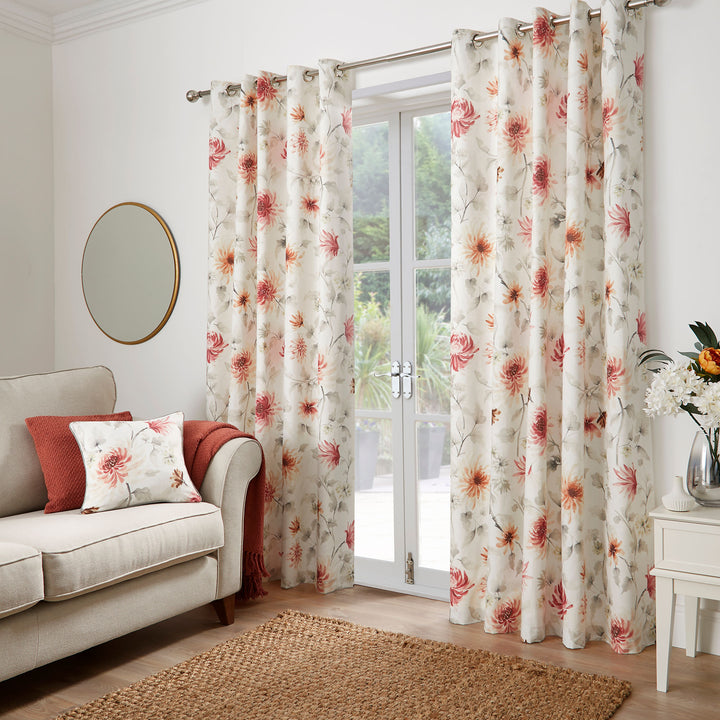 Nadia Pair of Eyelet Curtains by Dreams & Drapes Curtains in Red - Pair of Eyelet Curtains - Dreams & Drapes Curtains